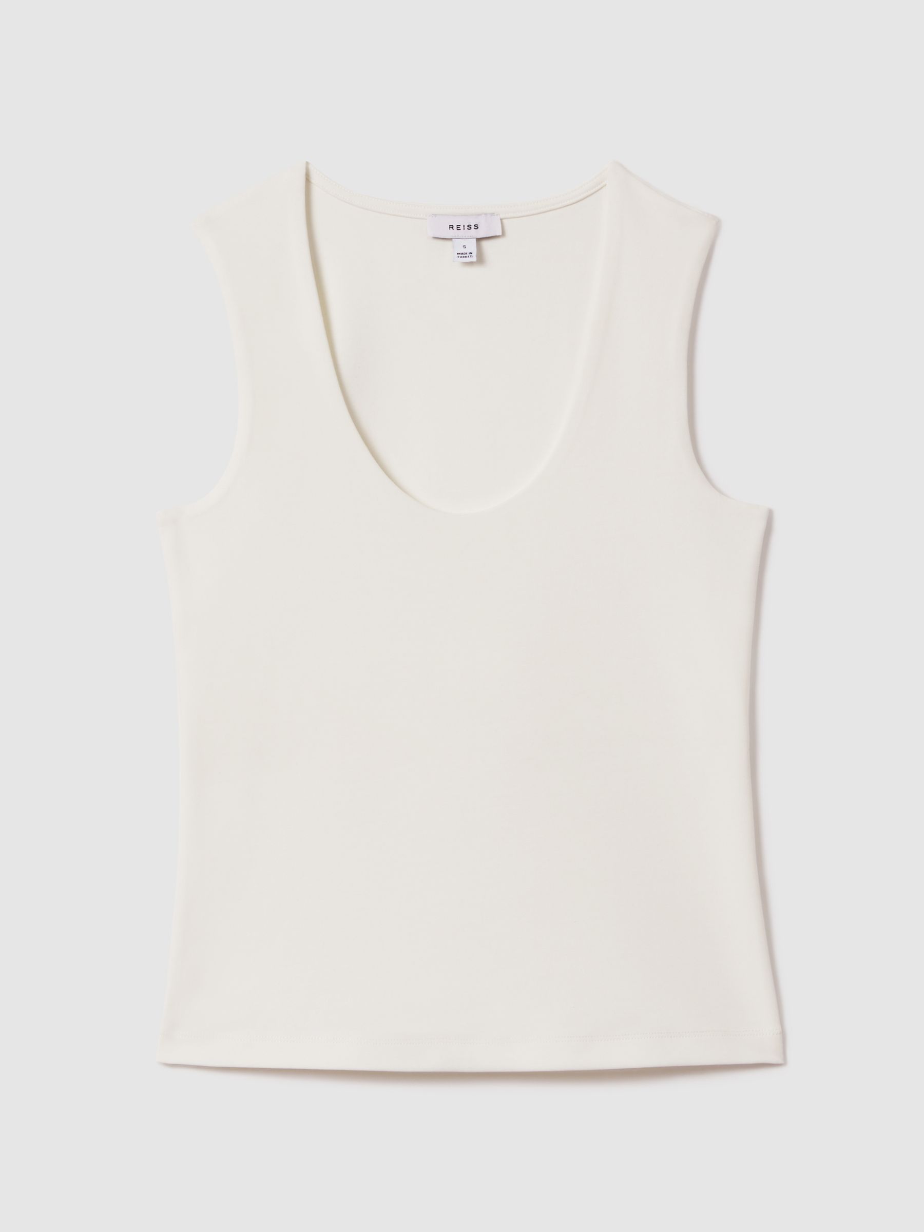 Scoop Neck Vest in Ivory - Image 2 of 6