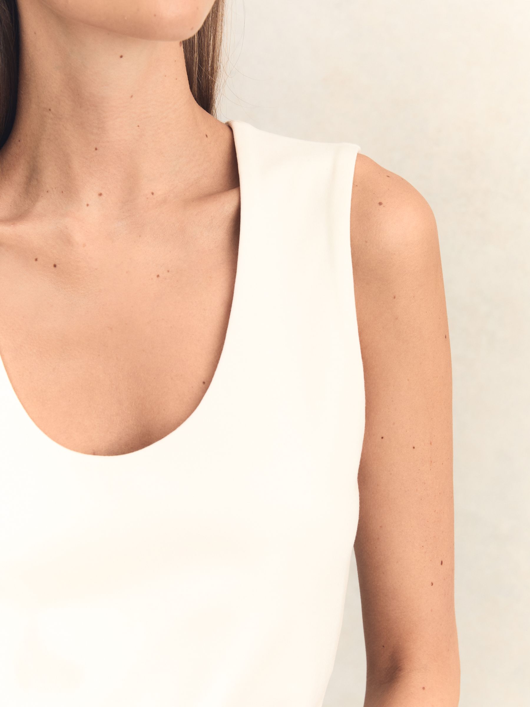 Scoop Neck Vest in Ivory - Image 4 of 6