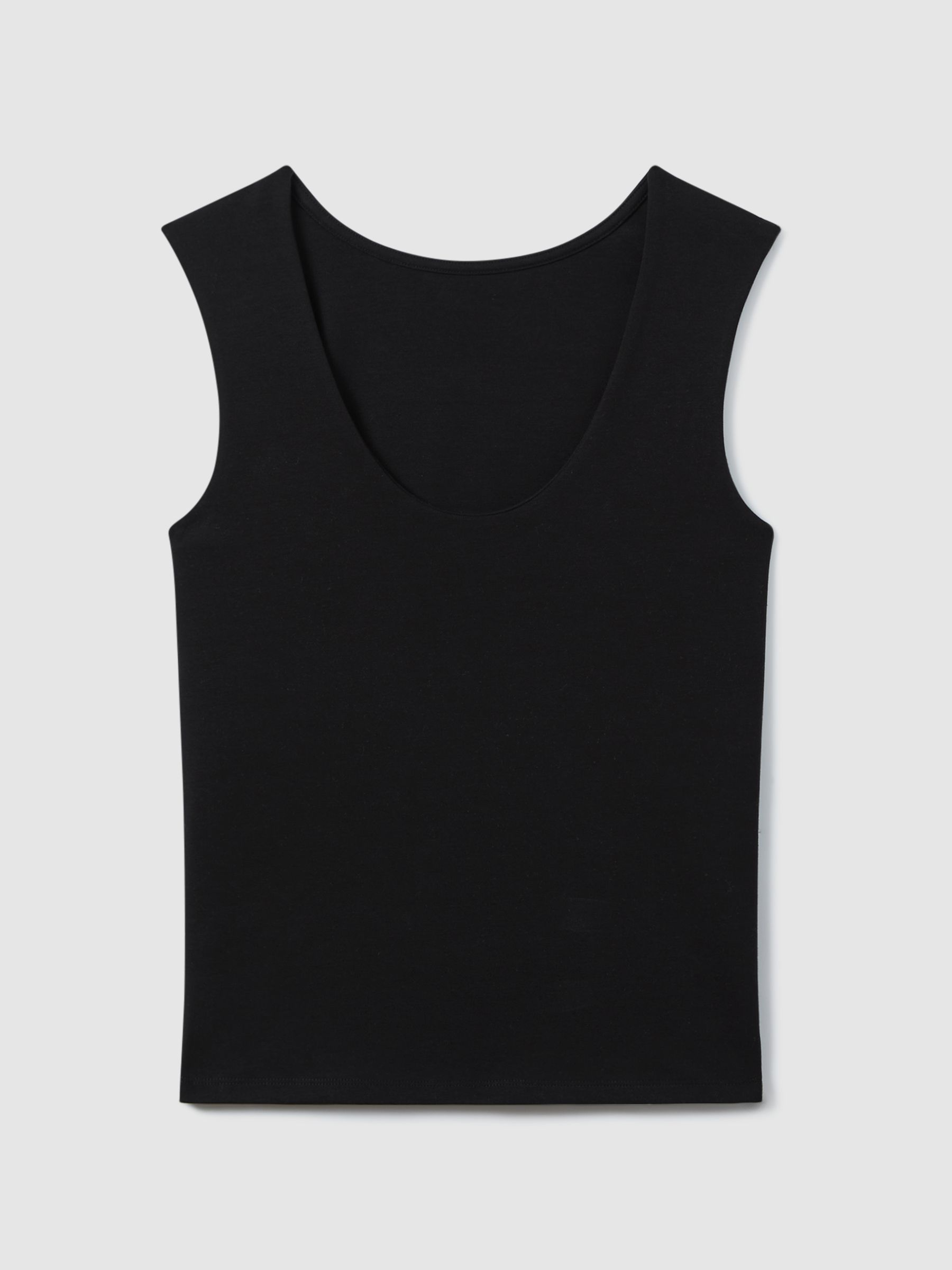 Scoop Neck Vest in Black - Image 2 of 6