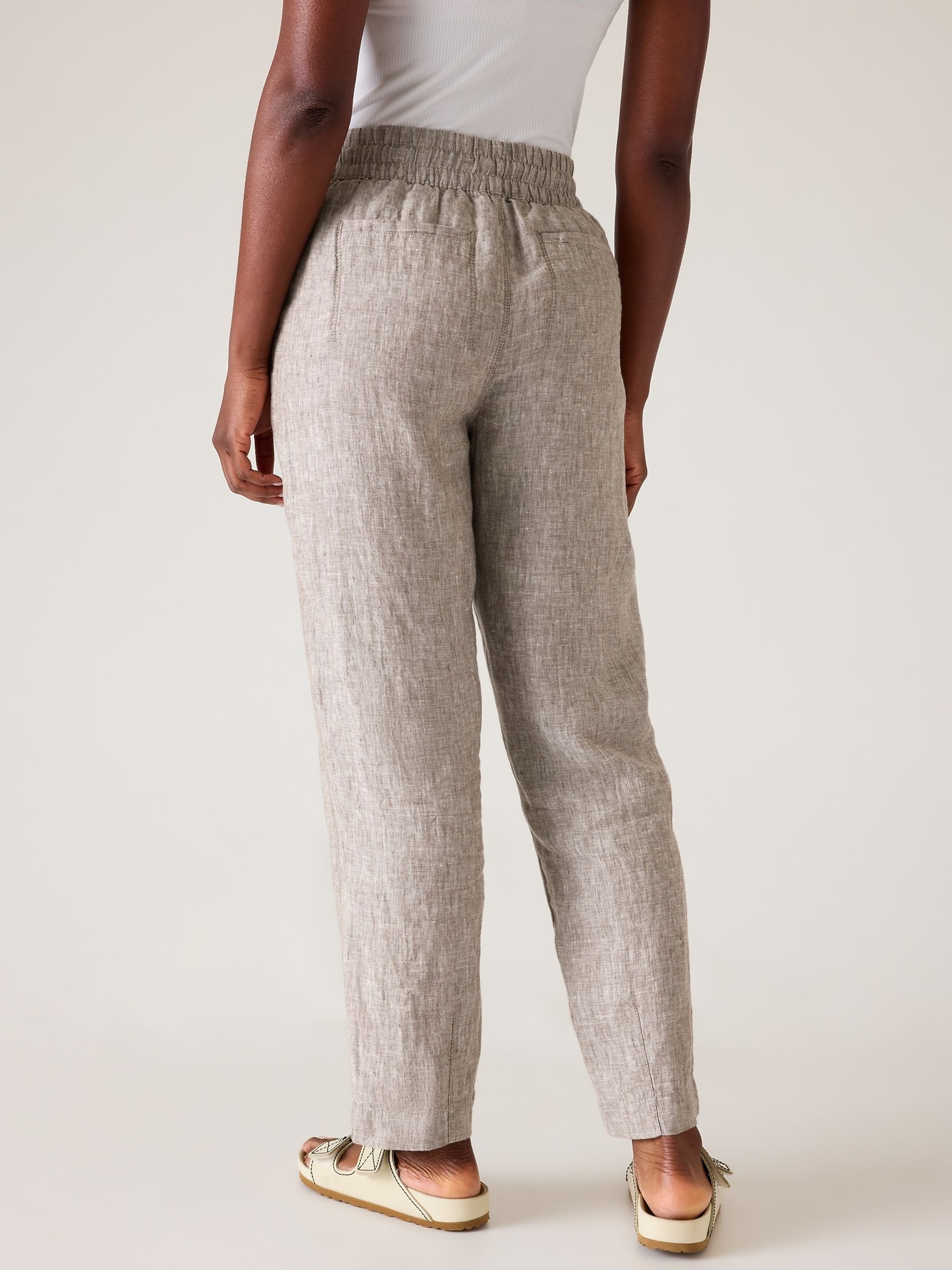 Athleta Beige Retreat Linen Ankle Trousers - Image 2 of 5