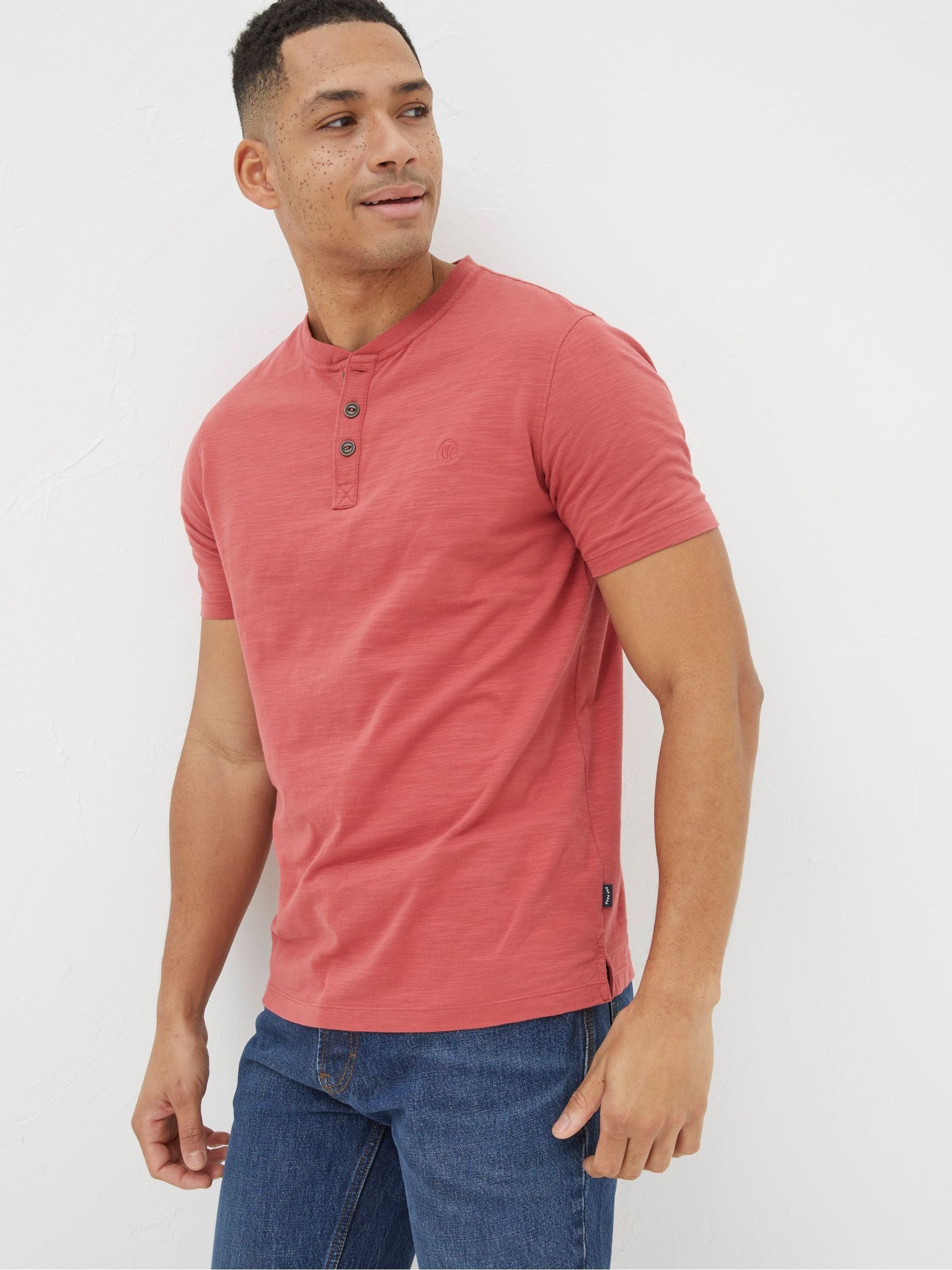 Red Woodside Slub Henley - Image 1 of 4