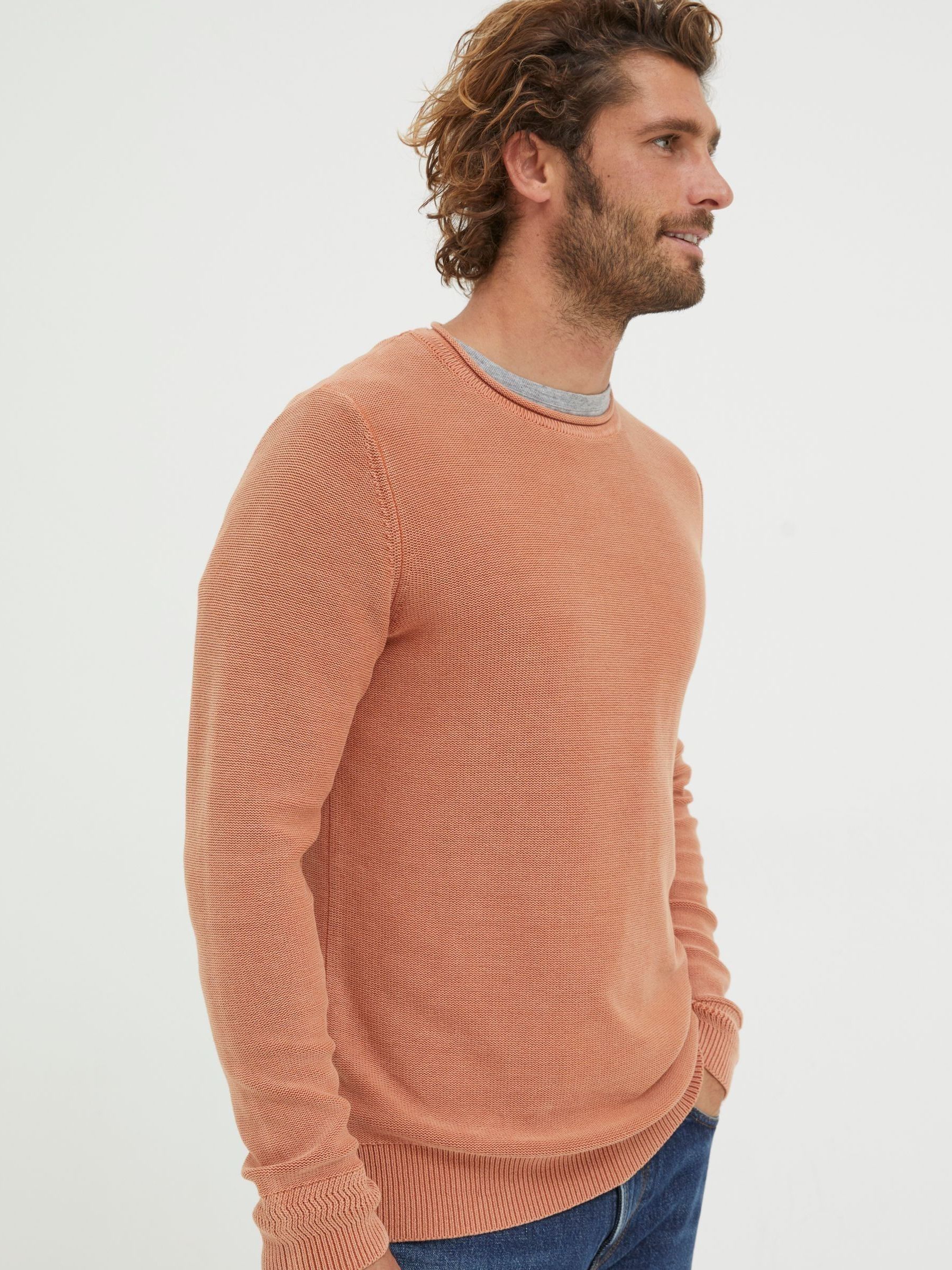 Orange Washed Crew Jumper - Image 1 of 5