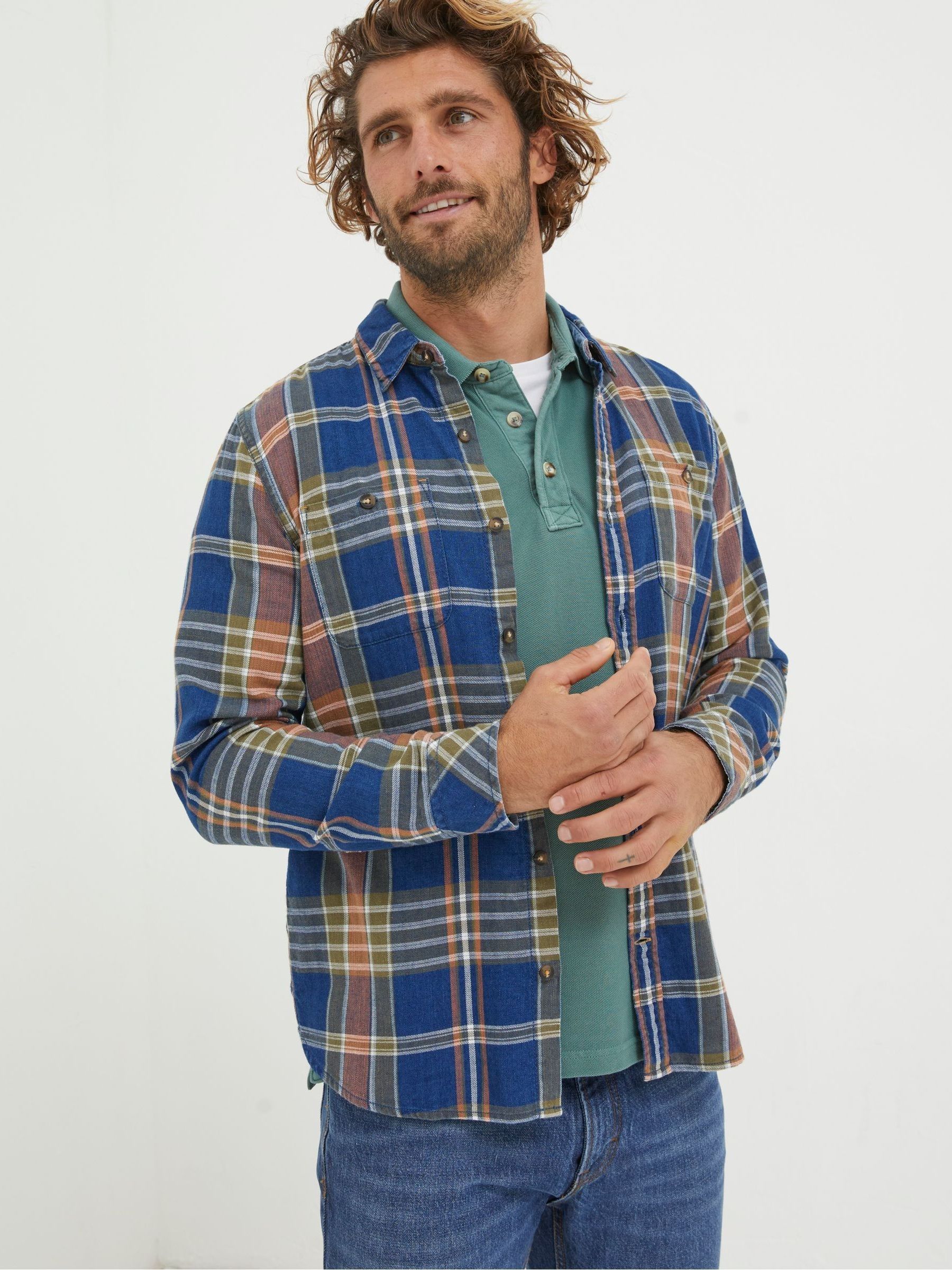 Blue Waddon Indigo Check Shirt - Image 1 of 5 Blue Waddon Indigo Check Shirt - Image 1 of 5