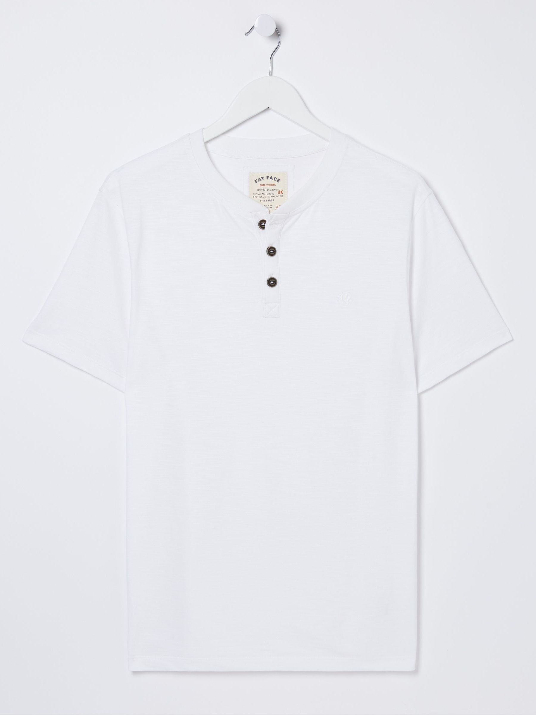 White 100% Cotton Woodside Slub Henley T-Shirt - Image 5 of 5