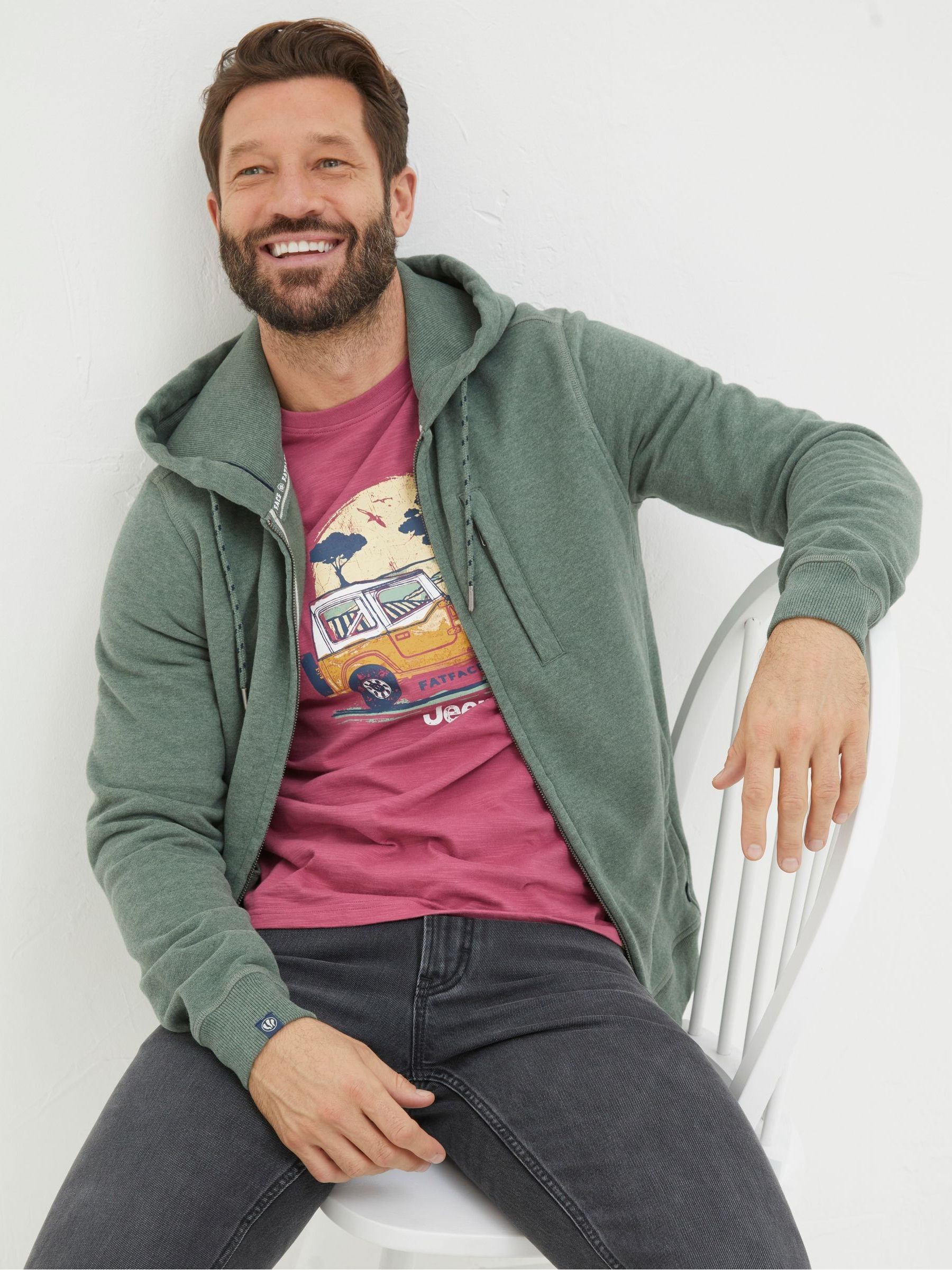 Brooke Green Zip Through Hoodie - Image 3 of 5