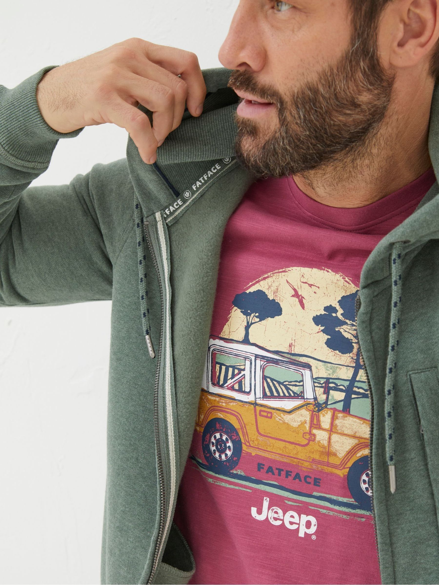 Brooke Green Zip Through Hoodie - Image 4 of 5