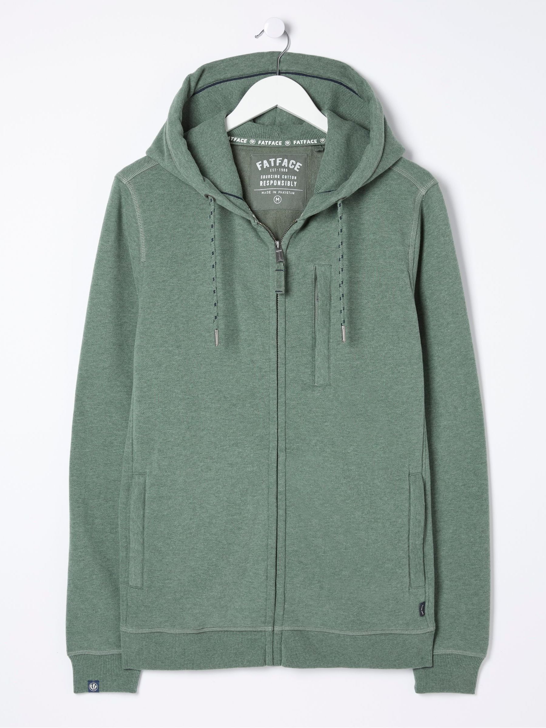 Brooke Green Zip Through Hoodie - Image 5 of 5