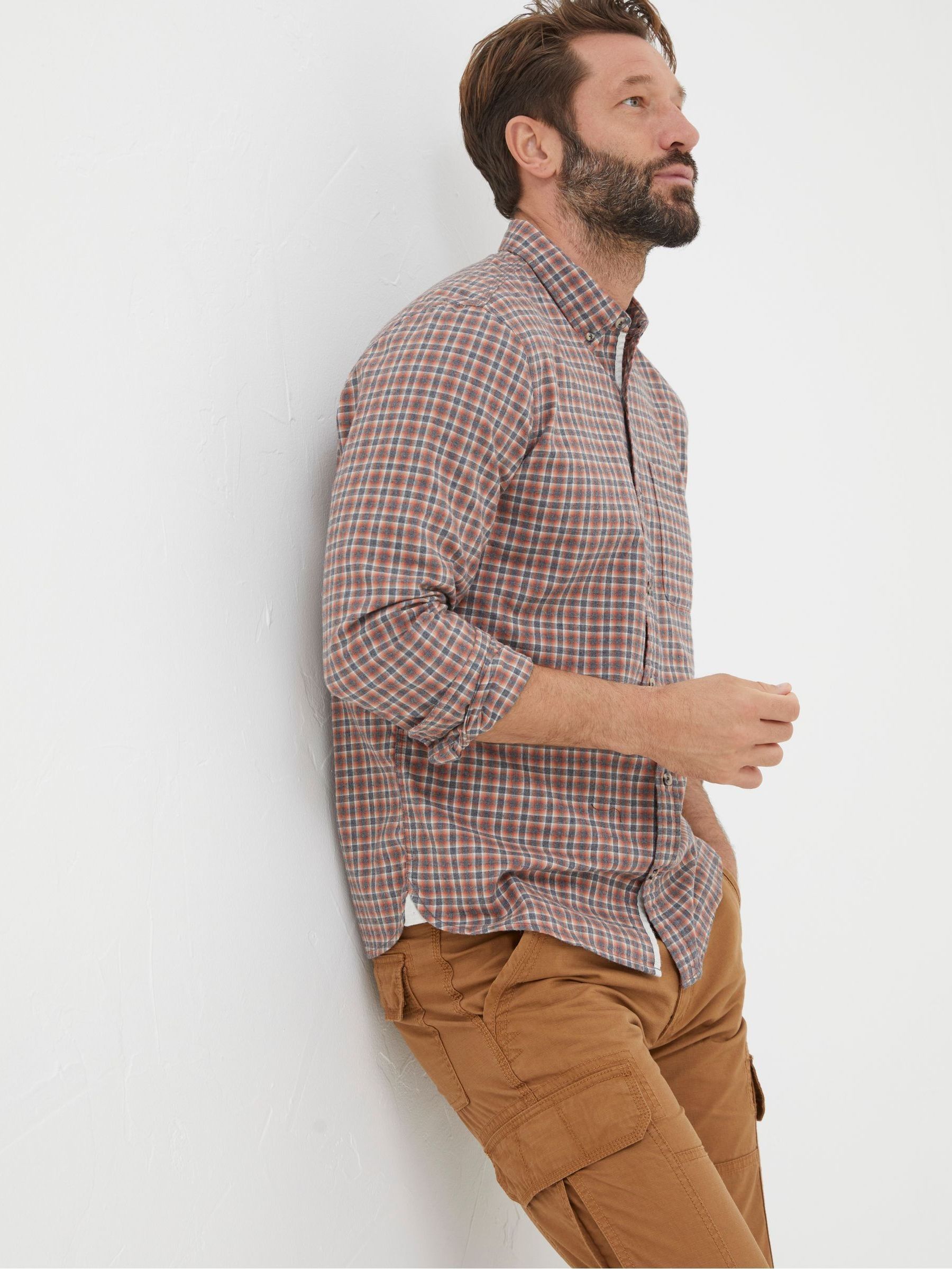Burdon Orange Gingham Shirt - Image 3 of 5