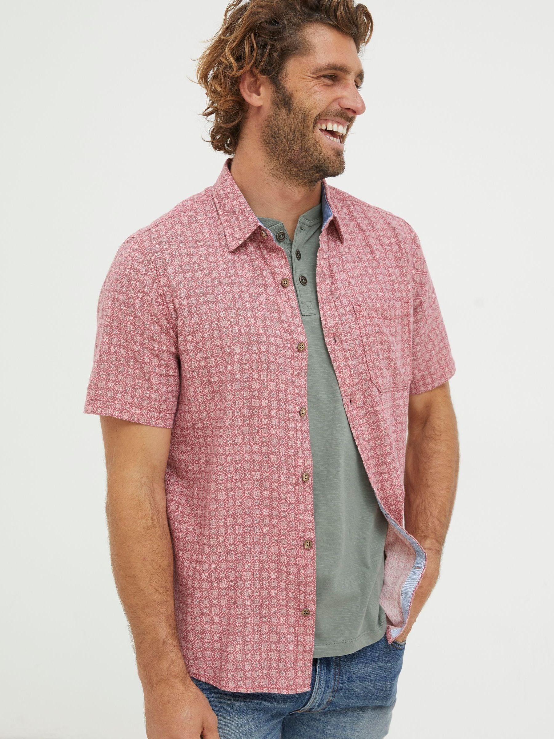 Pink Linear Print Shirt - Image 1 of 3