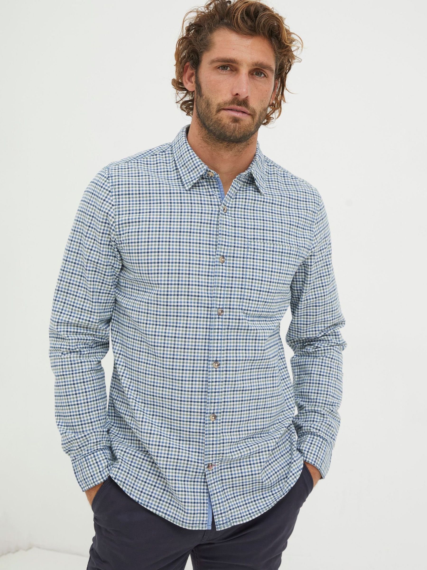 Benton Blue Gingham Shirt - Image 1 of 5
