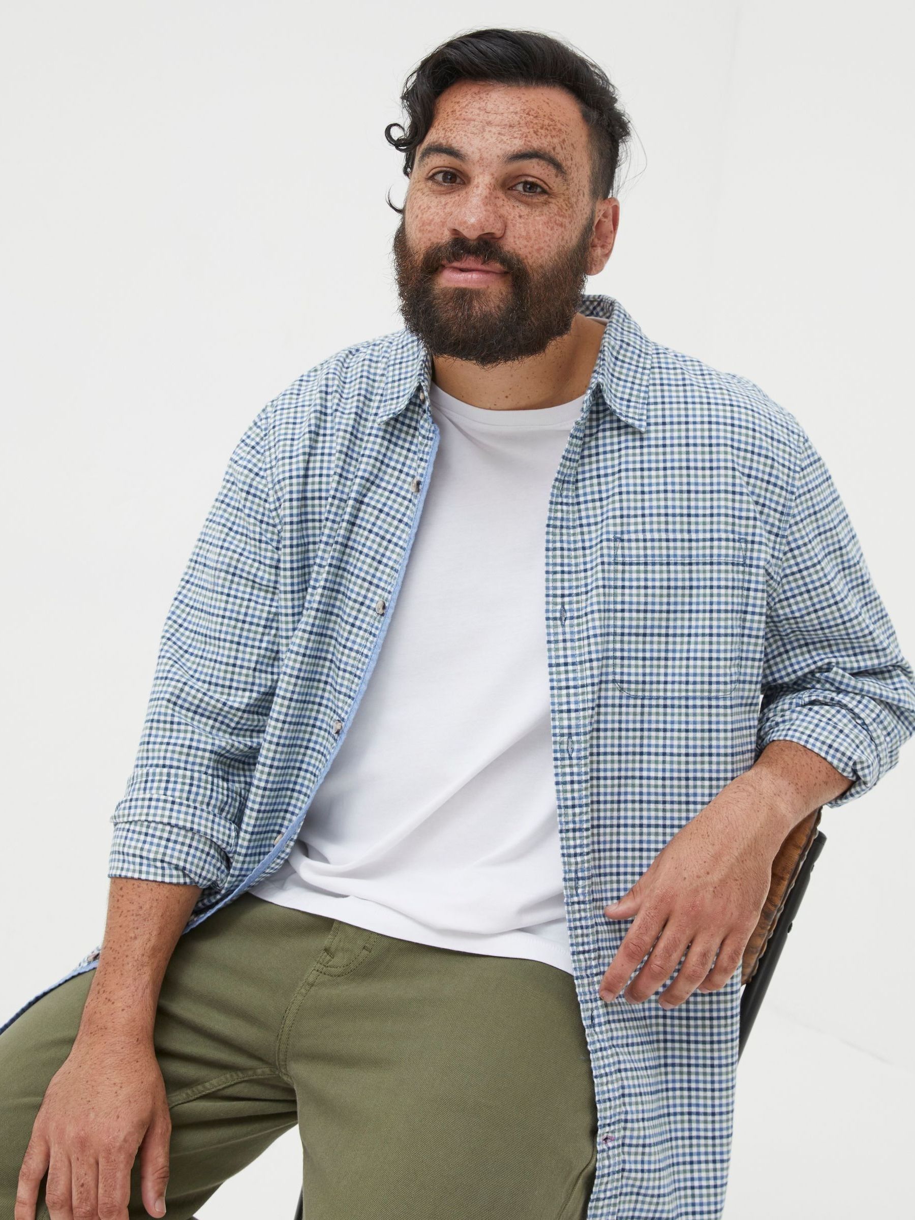 Benton Blue Gingham Shirt - Image 3 of 5