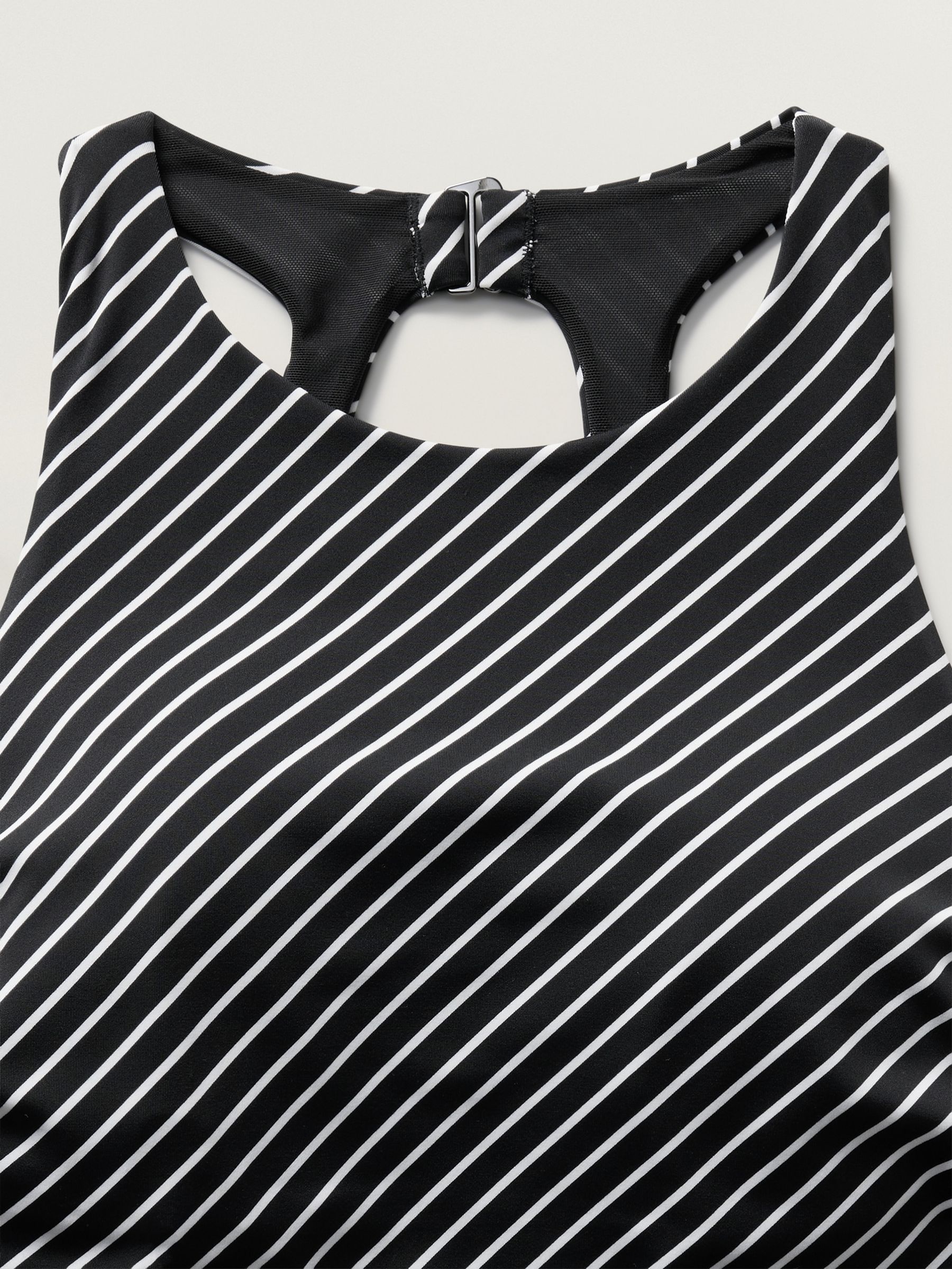 Athleta Black/White Stripe Maldives Tankini Bikini Top - Image 4 of 4