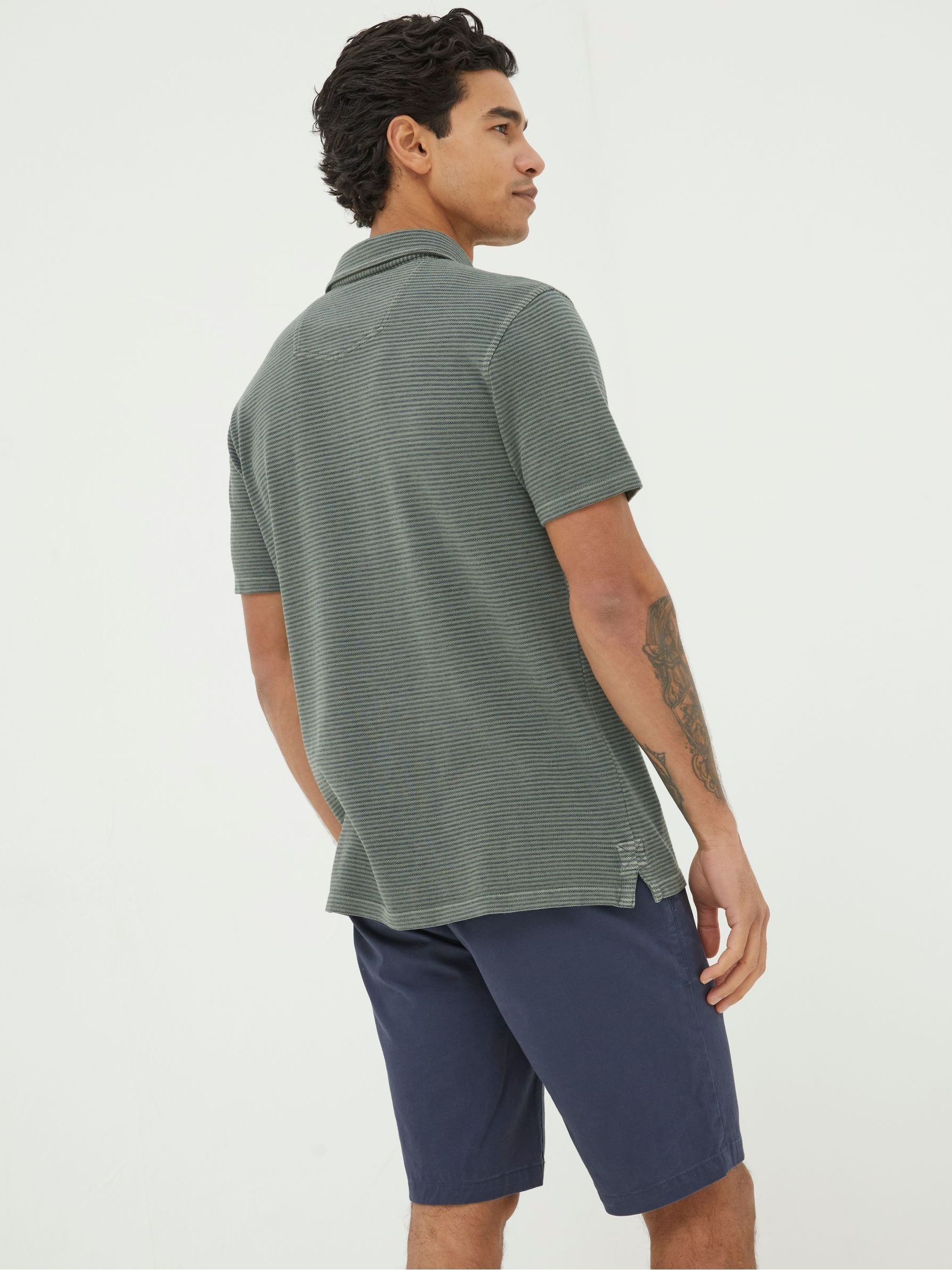 Fine Green Stripe Polo Shirt - Image 2 of 5