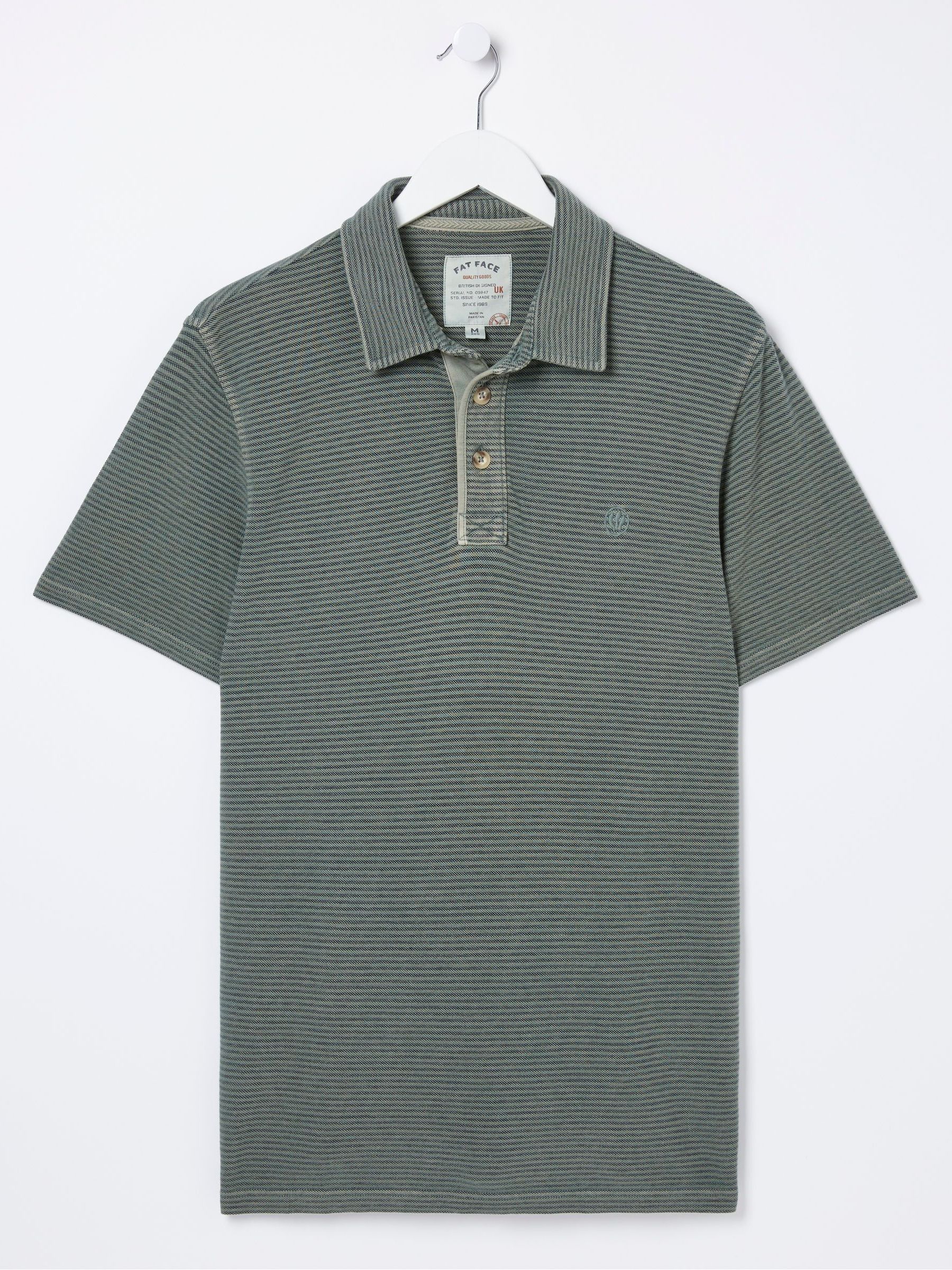 Fine Green Stripe Polo Shirt - Image 5 of 5