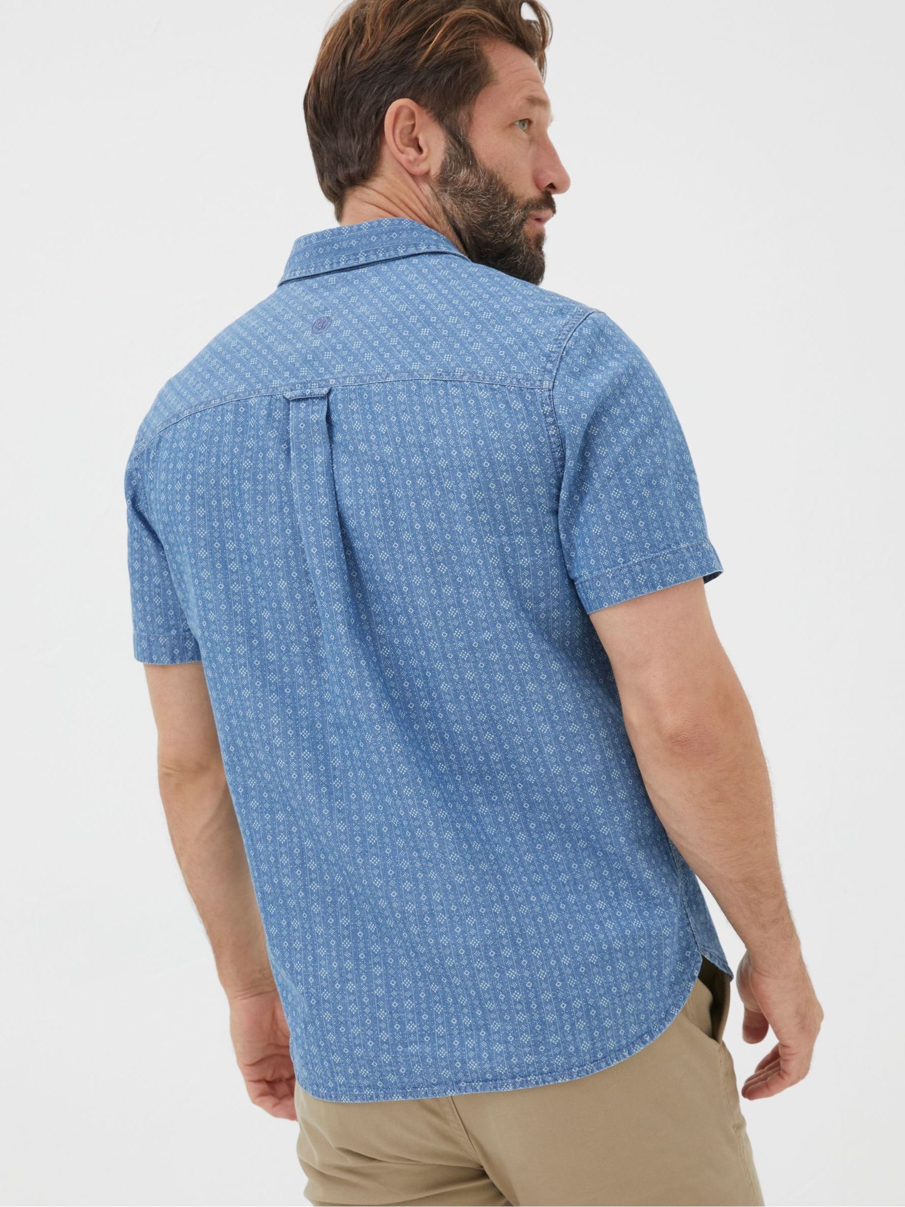 Geo Blue Indigo Print Shirt - Image 2 of 5