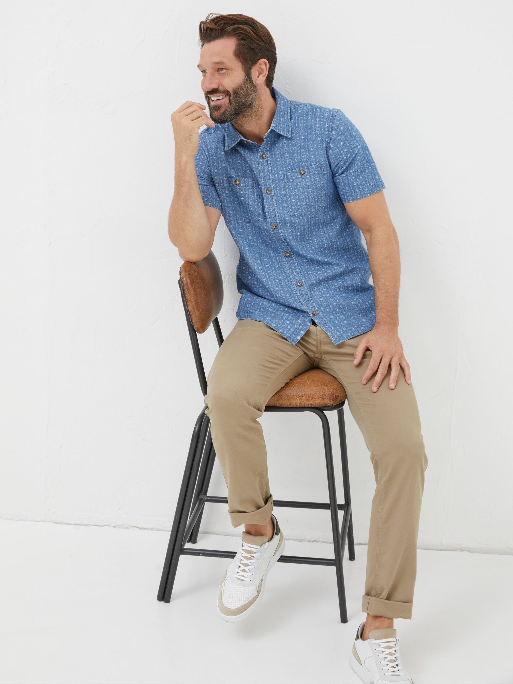 Geo Blue Indigo Print Shirt - Image 3 of 5