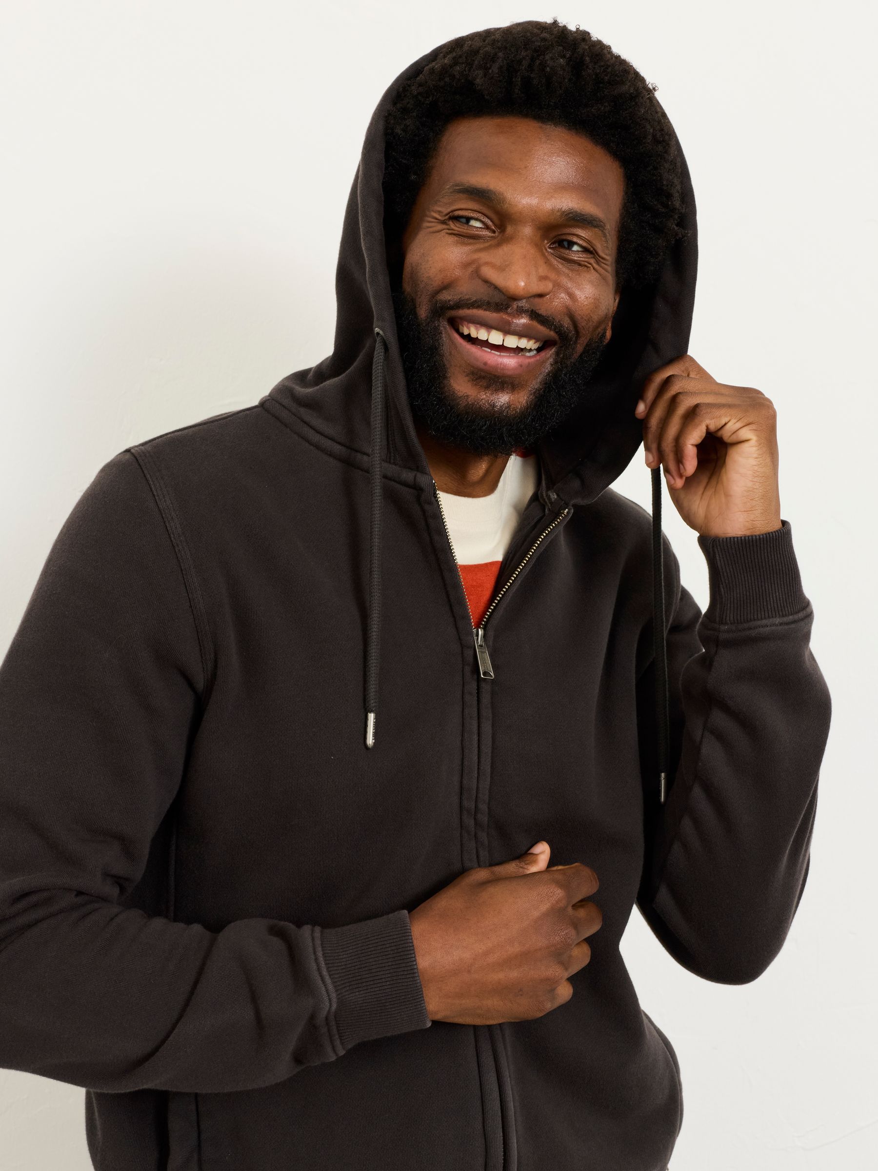 Brooke Black Zip Through Hoodie | FatFace