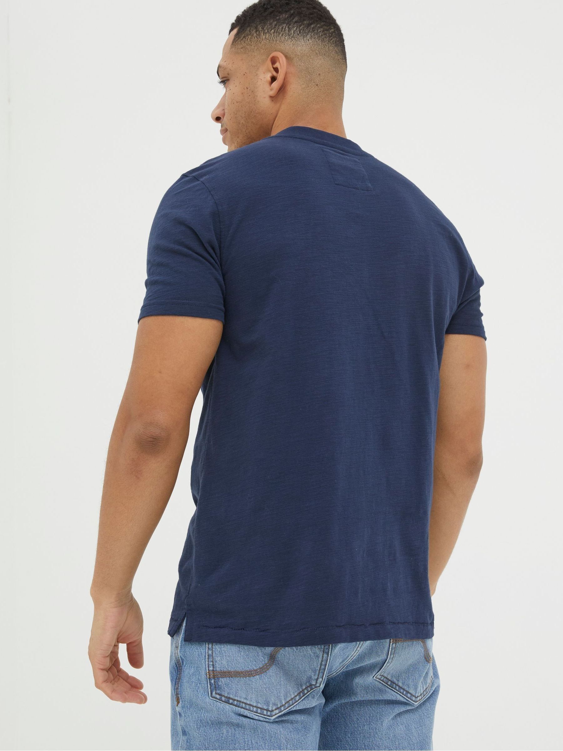 Navy Blue Woodside Slub Henley T-Shirt - Image 2 of 5