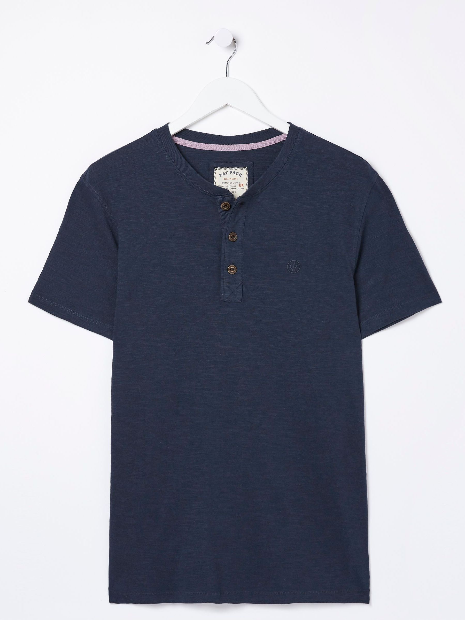 Navy Blue Woodside Slub Henley T-Shirt - Image 5 of 5