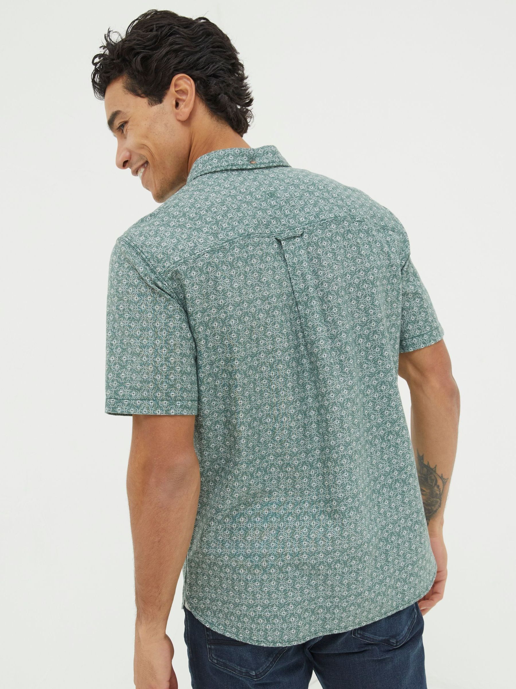 Geo Green Print Shirt - Image 3 of 6