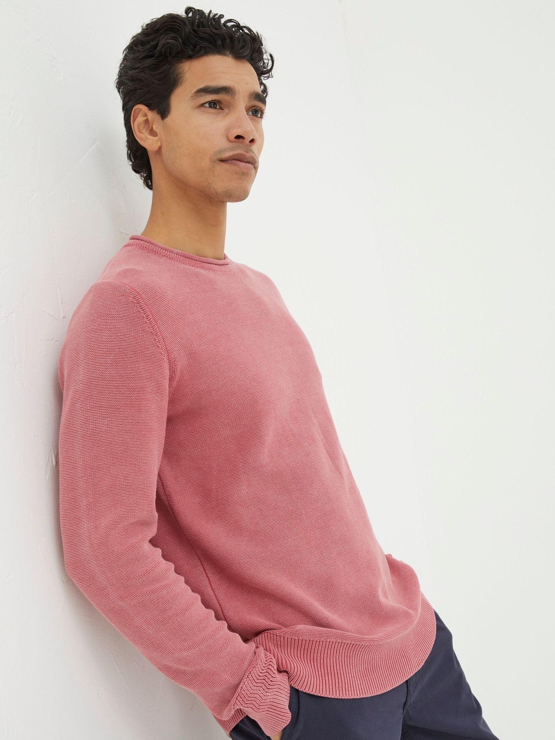 Berwick Red Washed Crew Jumper - Image 1 of 4