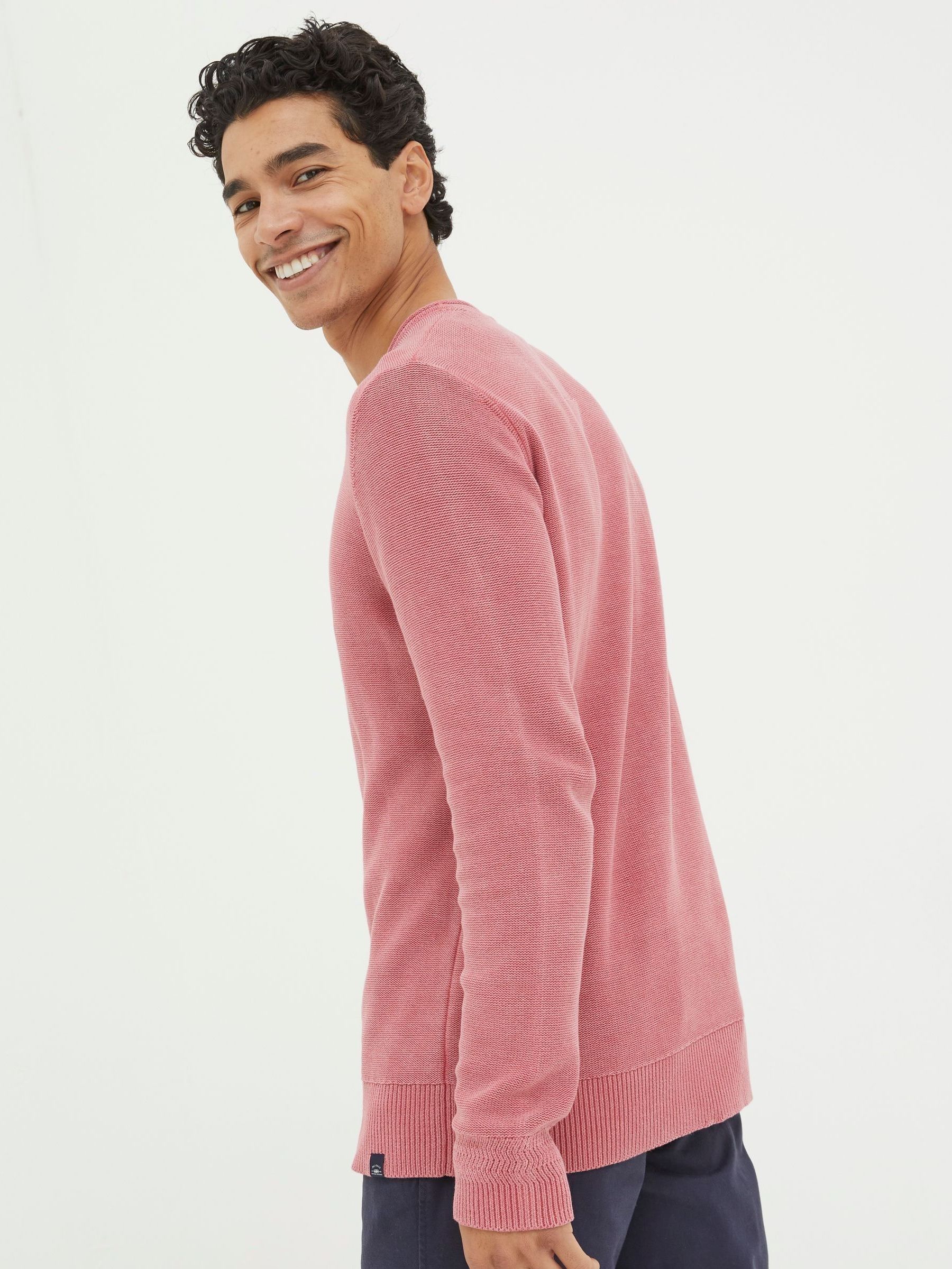 Berwick Red Washed Crew Jumper - Image 2 of 4