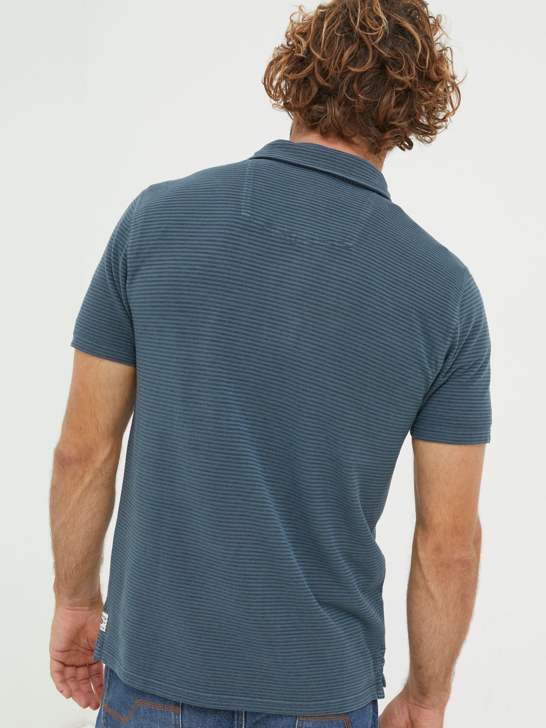 Fine Blue Stripe Polo Shirt - Image 2 of 5