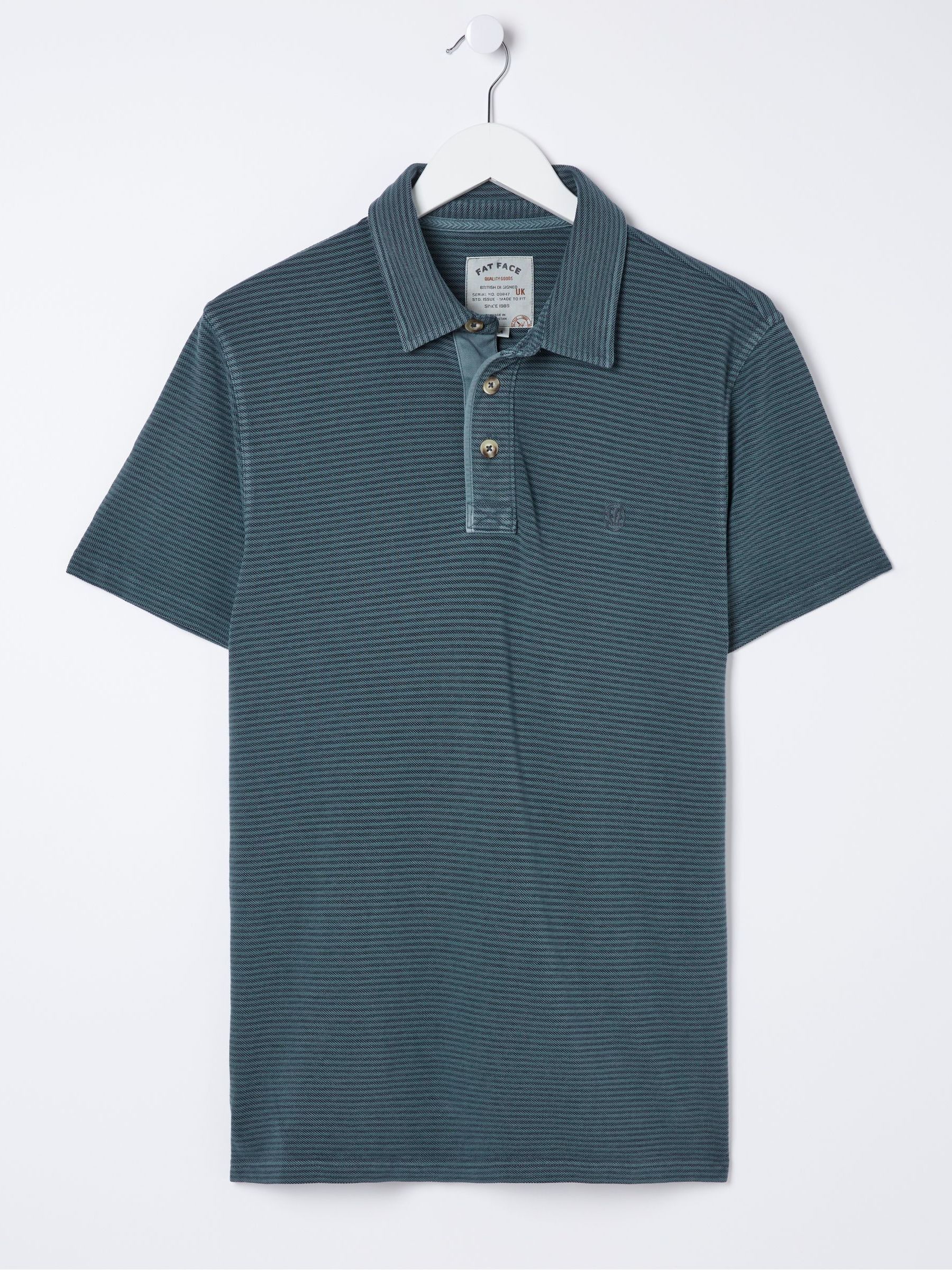 Fine Blue Stripe Polo Shirt - Image 5 of 5