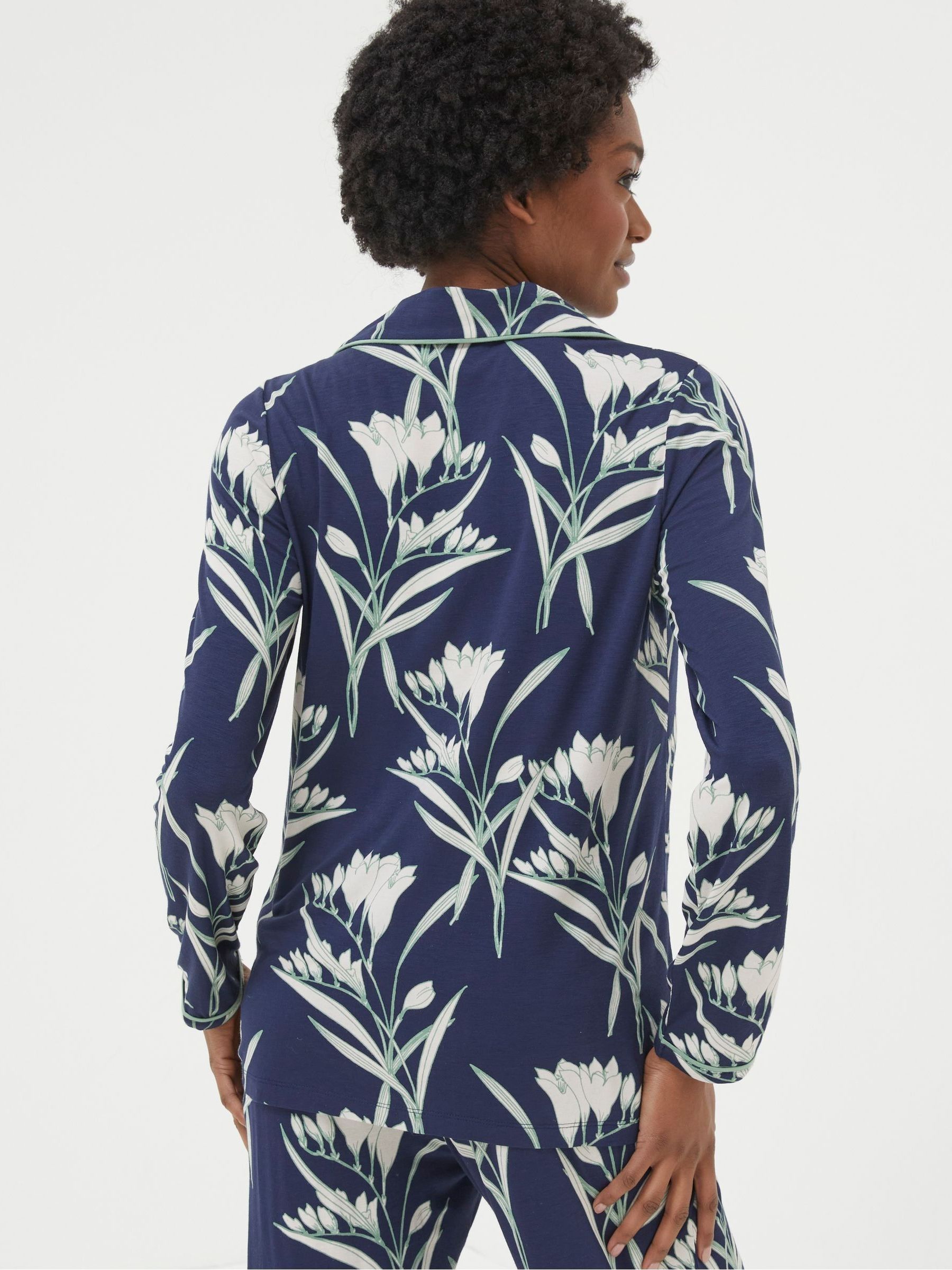 Blue Spring Blooms Jersey Pyjama Nightshirt - Image 2 of 4