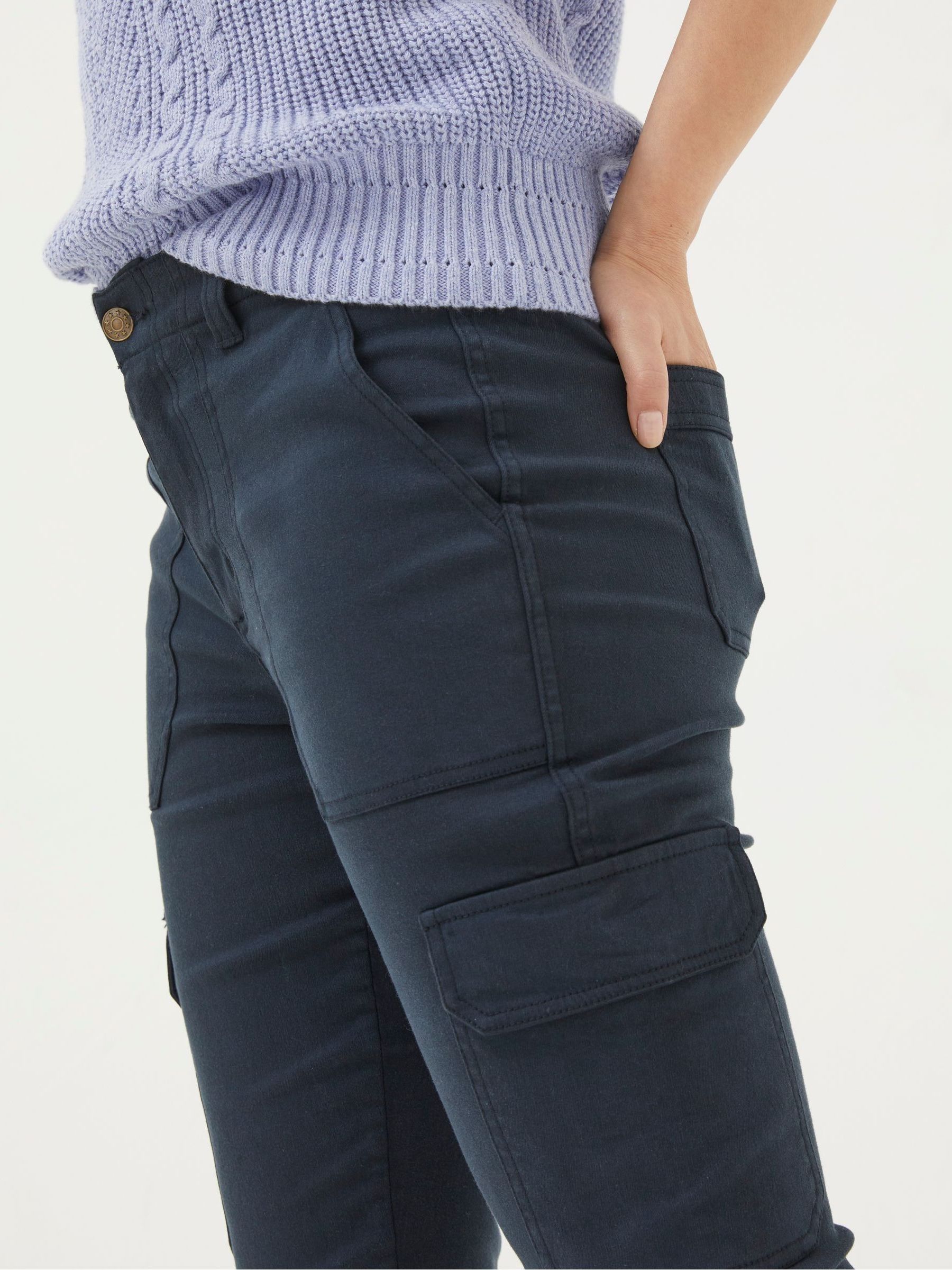 Navy Cargo Trousers - Image 4 of 5