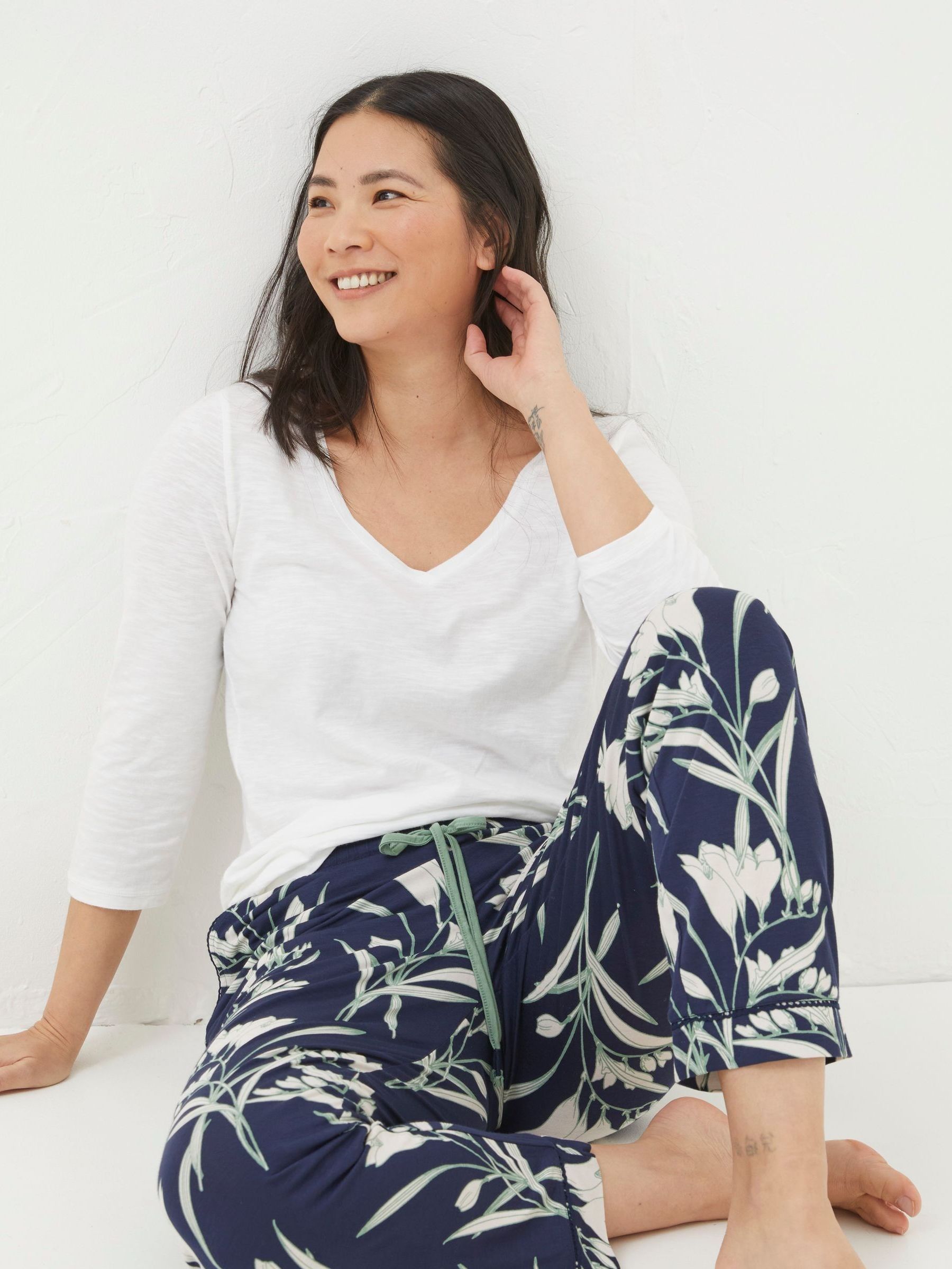 Blue Eva Spring Blooms Jersey Pyjamas - Image 2 of 5