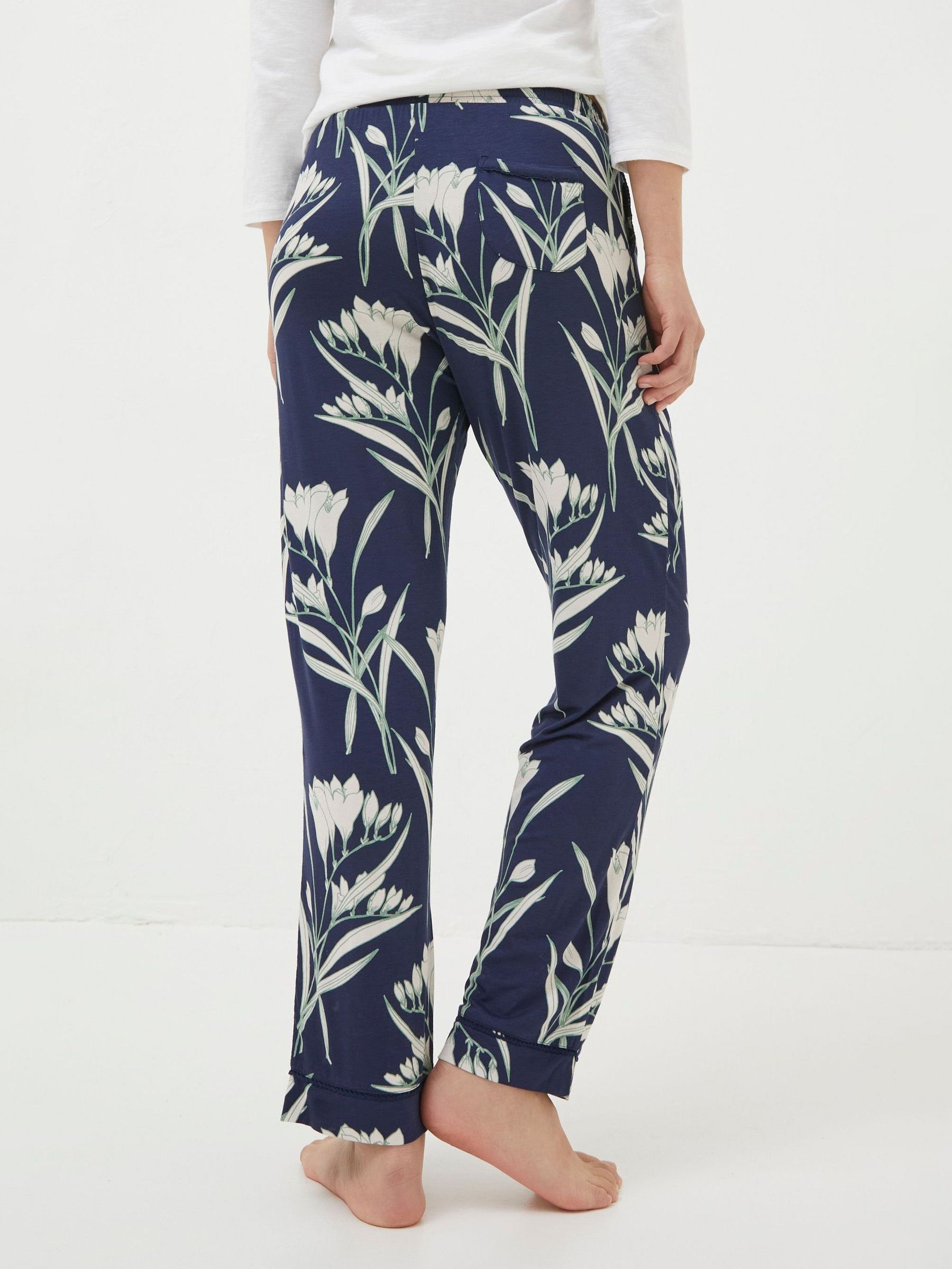 Blue Eva Spring Blooms Jersey Pyjamas - Image 3 of 5