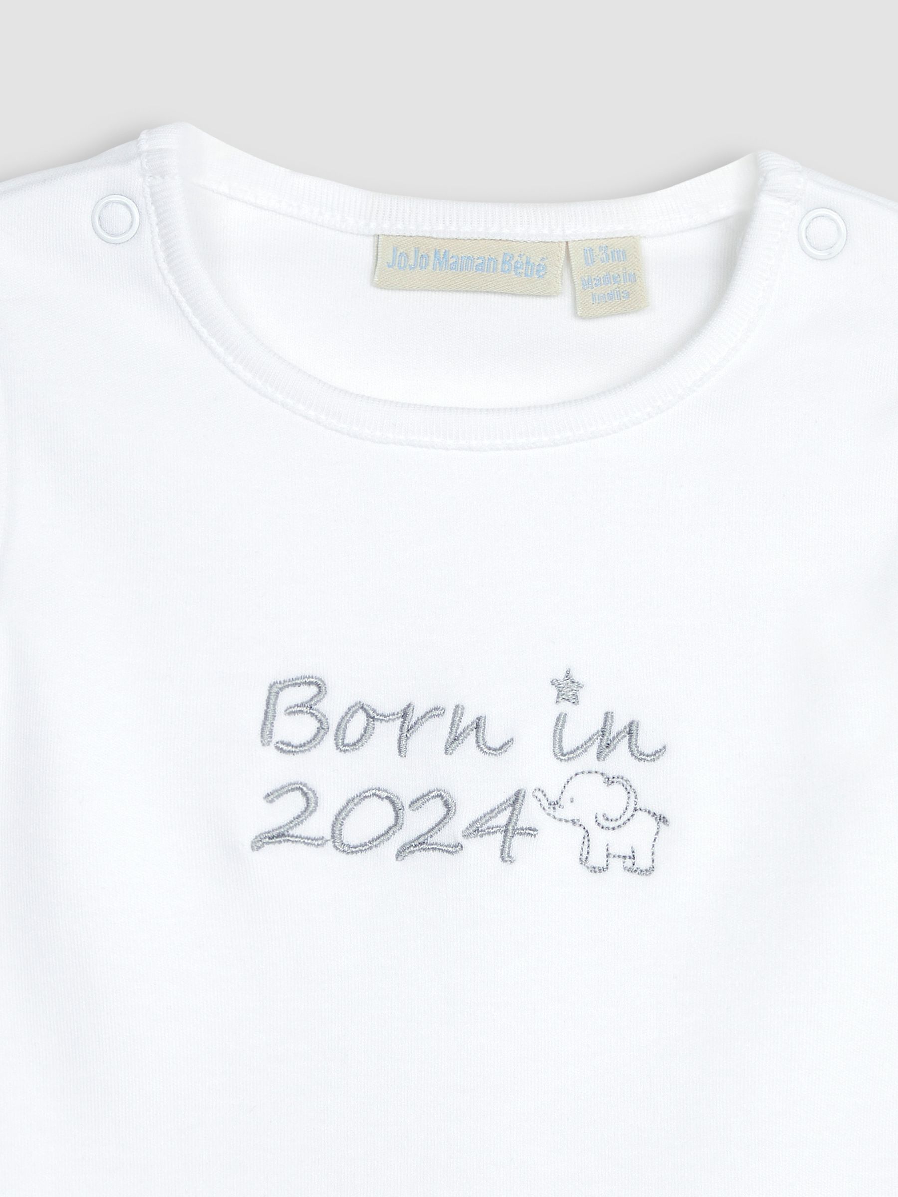 White Born in 2024 Embroidered Bodysuit - Image 2 of 2
