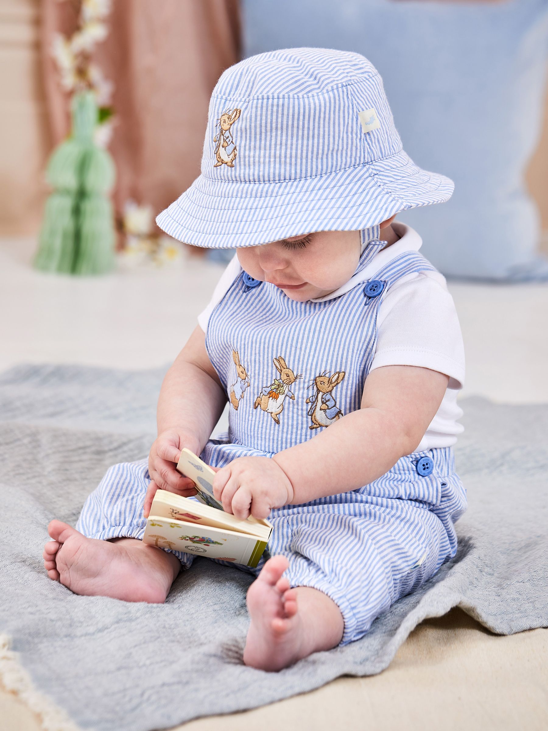 Blue 2-Piece Peter Rabbit Dungarees & Bodysuit Set - Image 1 of 2
