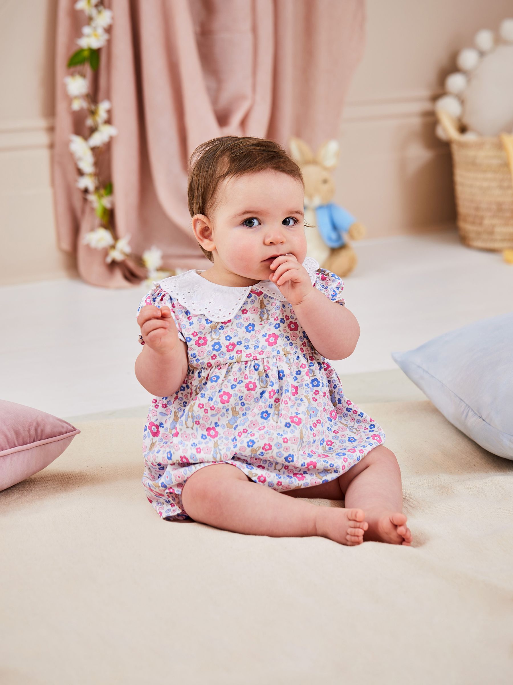 Pink 2-Piece Floral Peter Rabbit Top & Shorts Set - Image 1 of 7