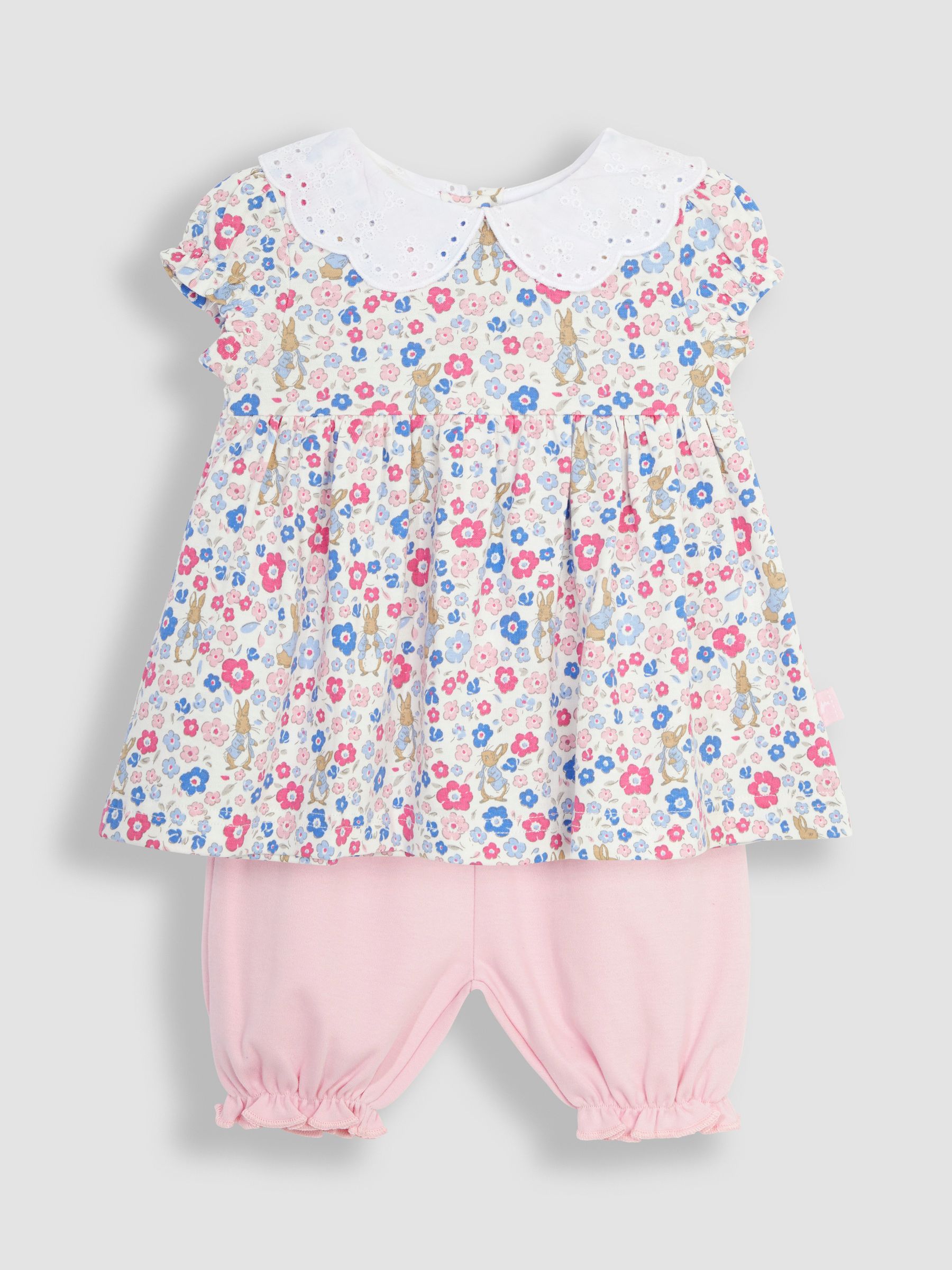 Pink 2-Piece Floral Peter Rabbit Top & Shorts Set - Image 3 of 7