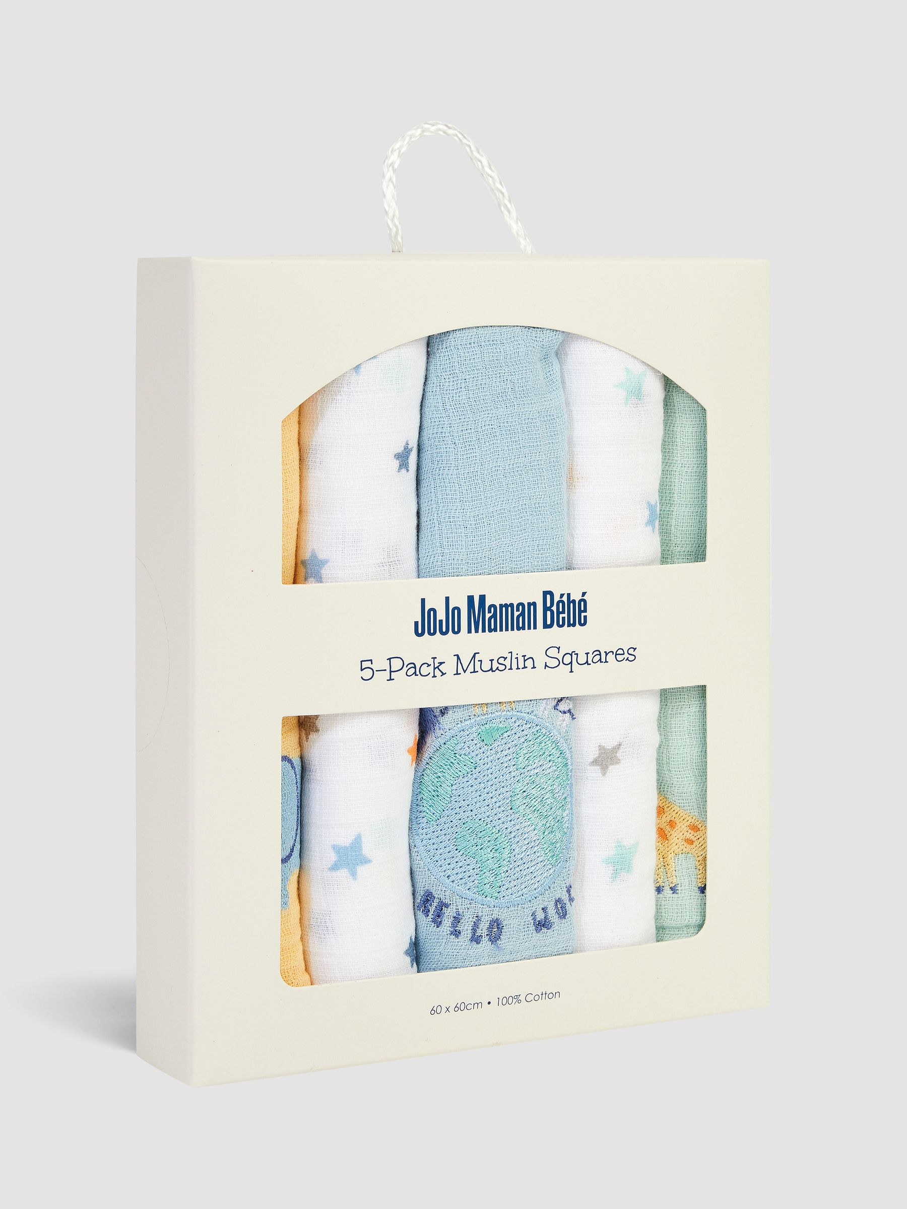 Hello World 5-Pack Embroidered Muslin Squares - Image 3 of 3