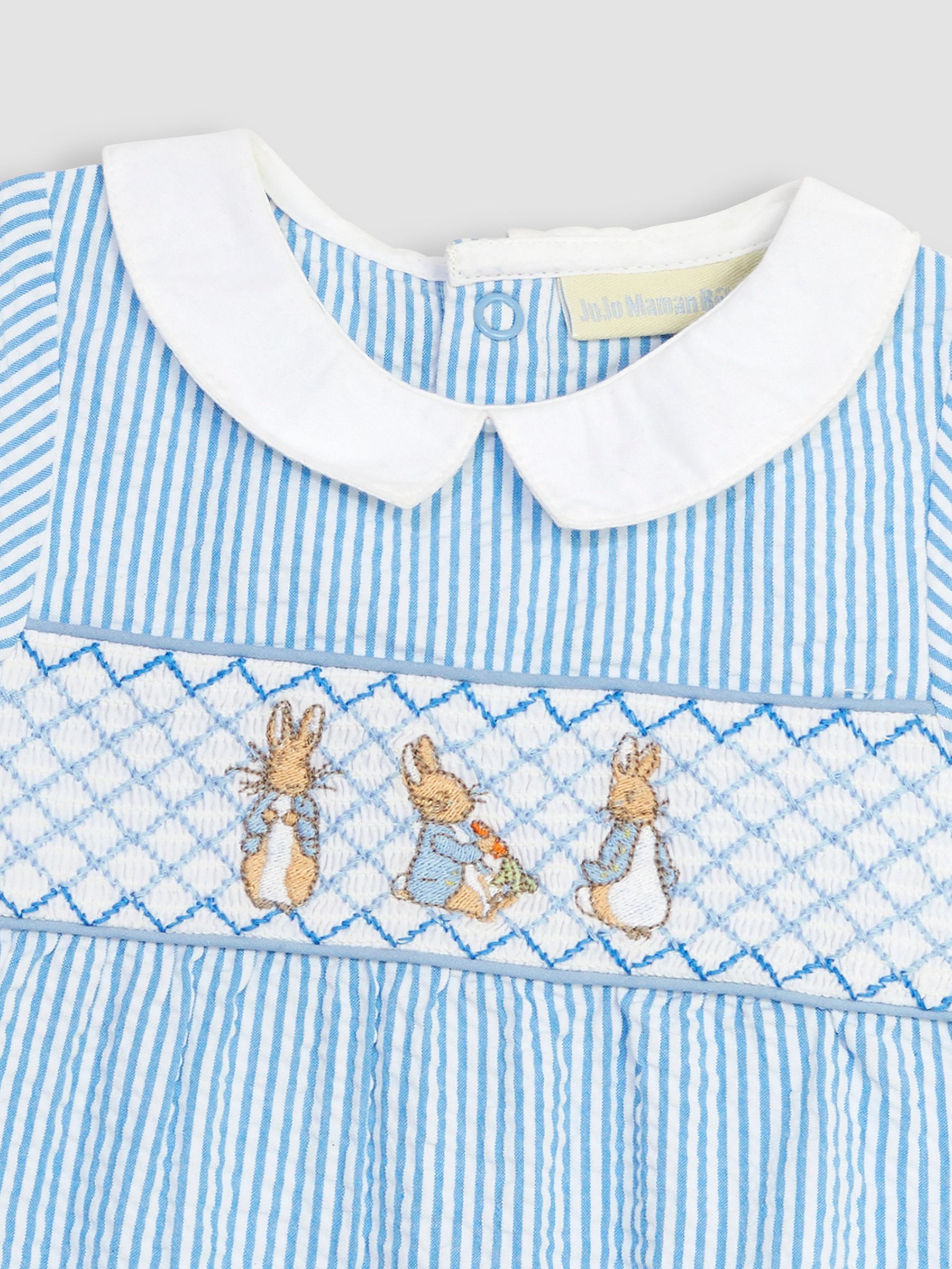 Peter Rabbit Embroidered Smocked Romper in Blue - Image 4 of 4