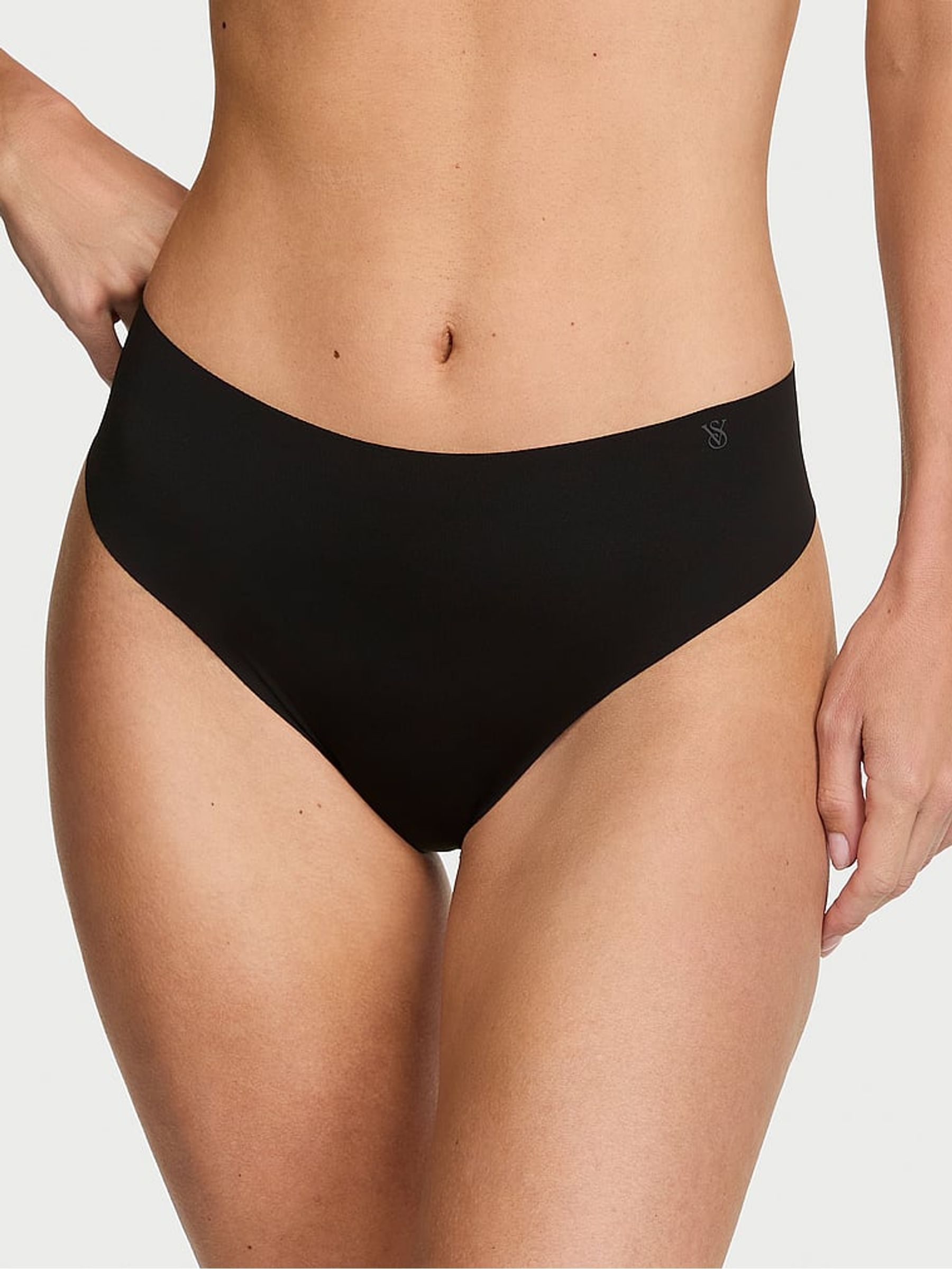 Black Thong Mid-Rise Knickers - Image 2 of 3