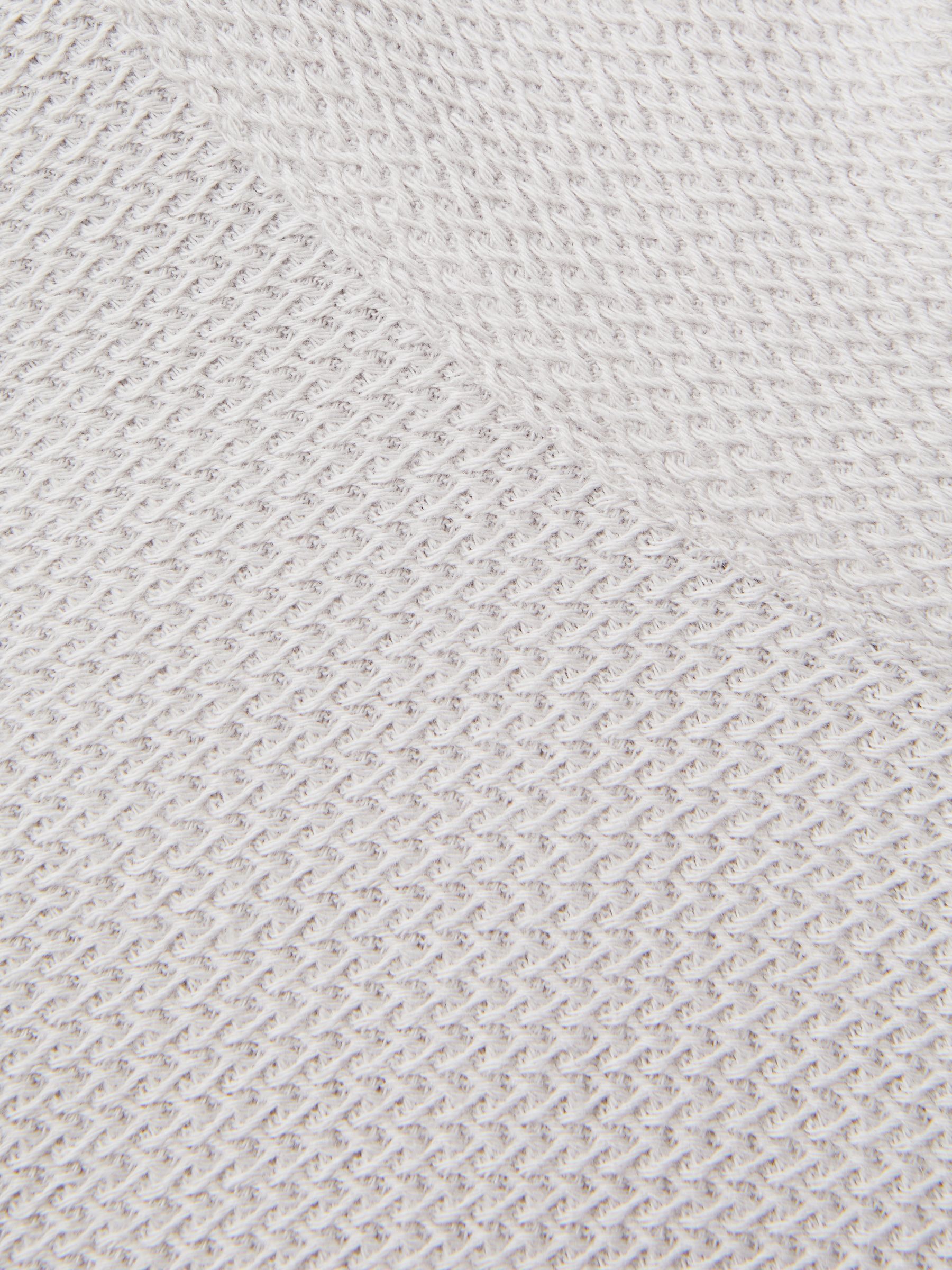 Textured Cotton Half-Zip Funnel Neck Top in Silver - Image 6 of 6