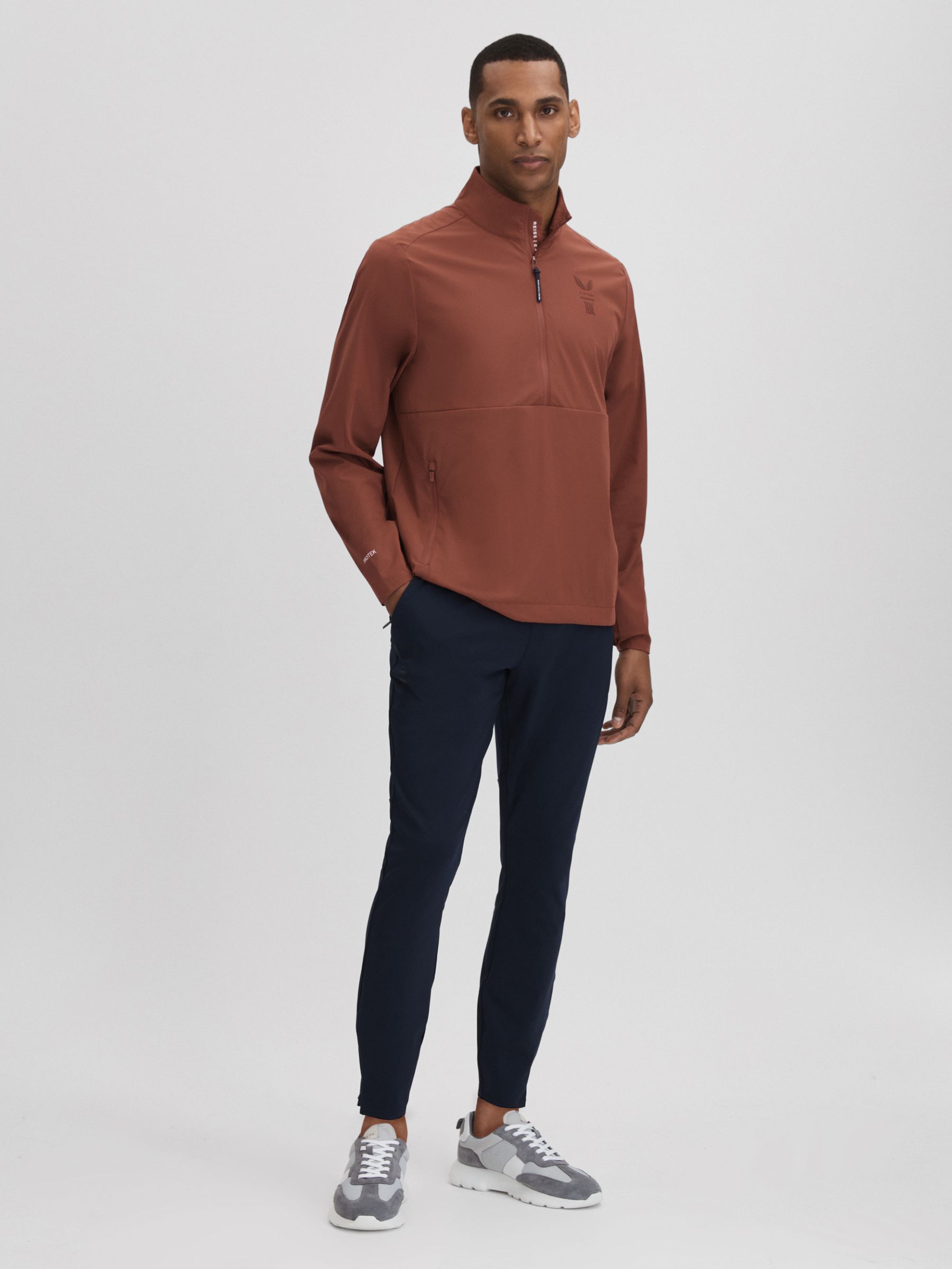 Castore Water Repellent Track Jacket in Rust - Image 3 of 8