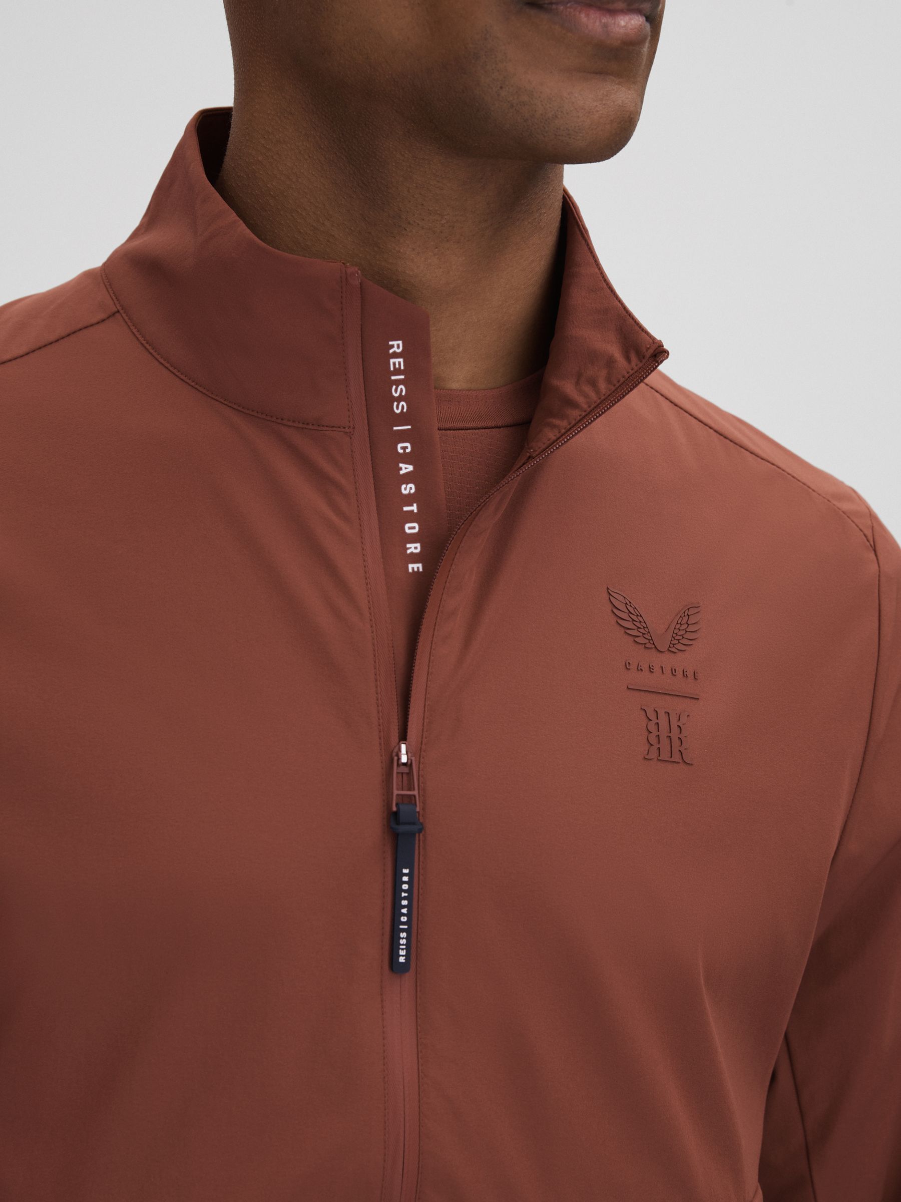 Castore Water Repellent Track Jacket in Rust - Image 4 of 8