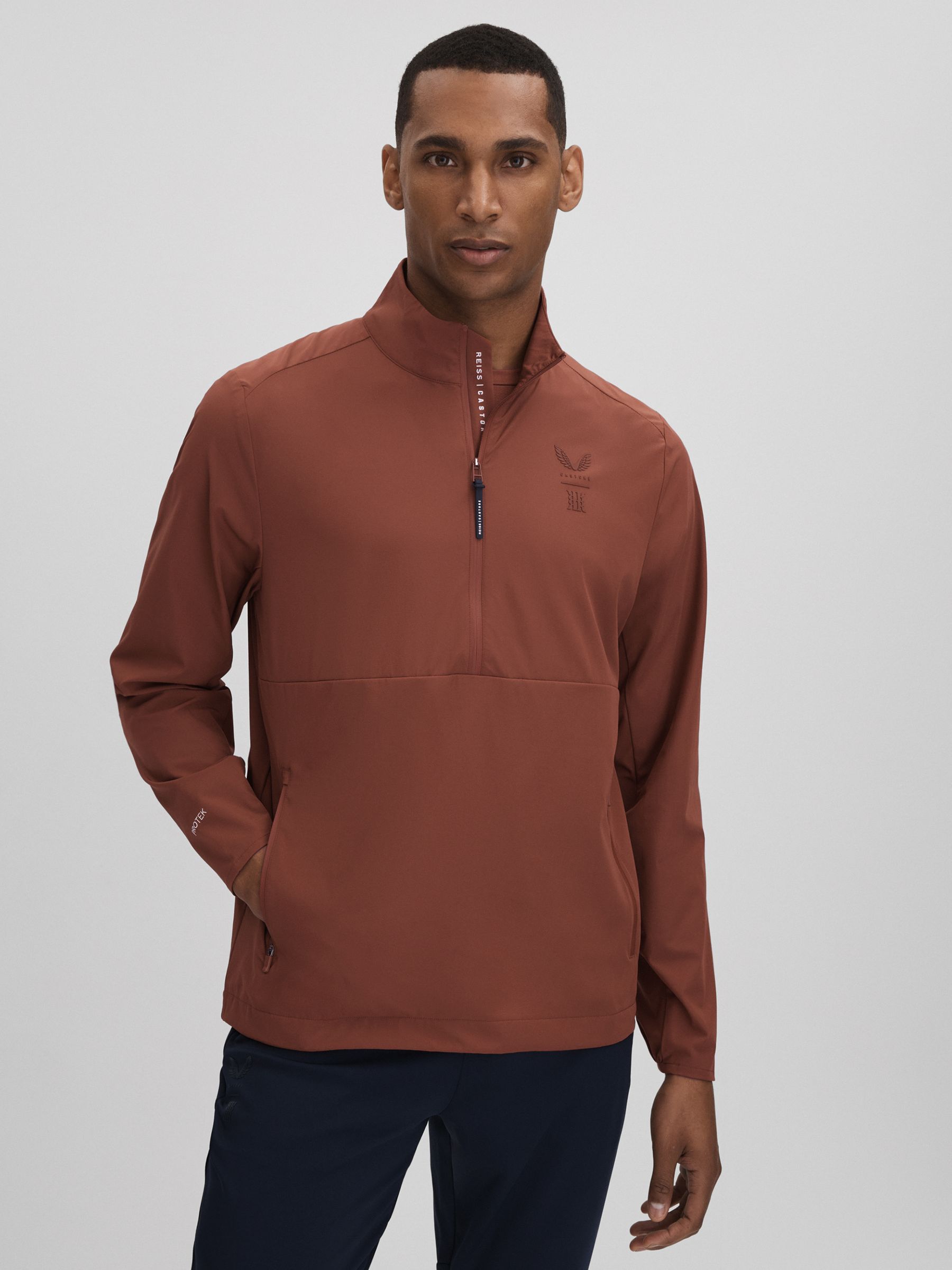 Castore Water Repellent Track Jacket in Rust - Image 7 of 8