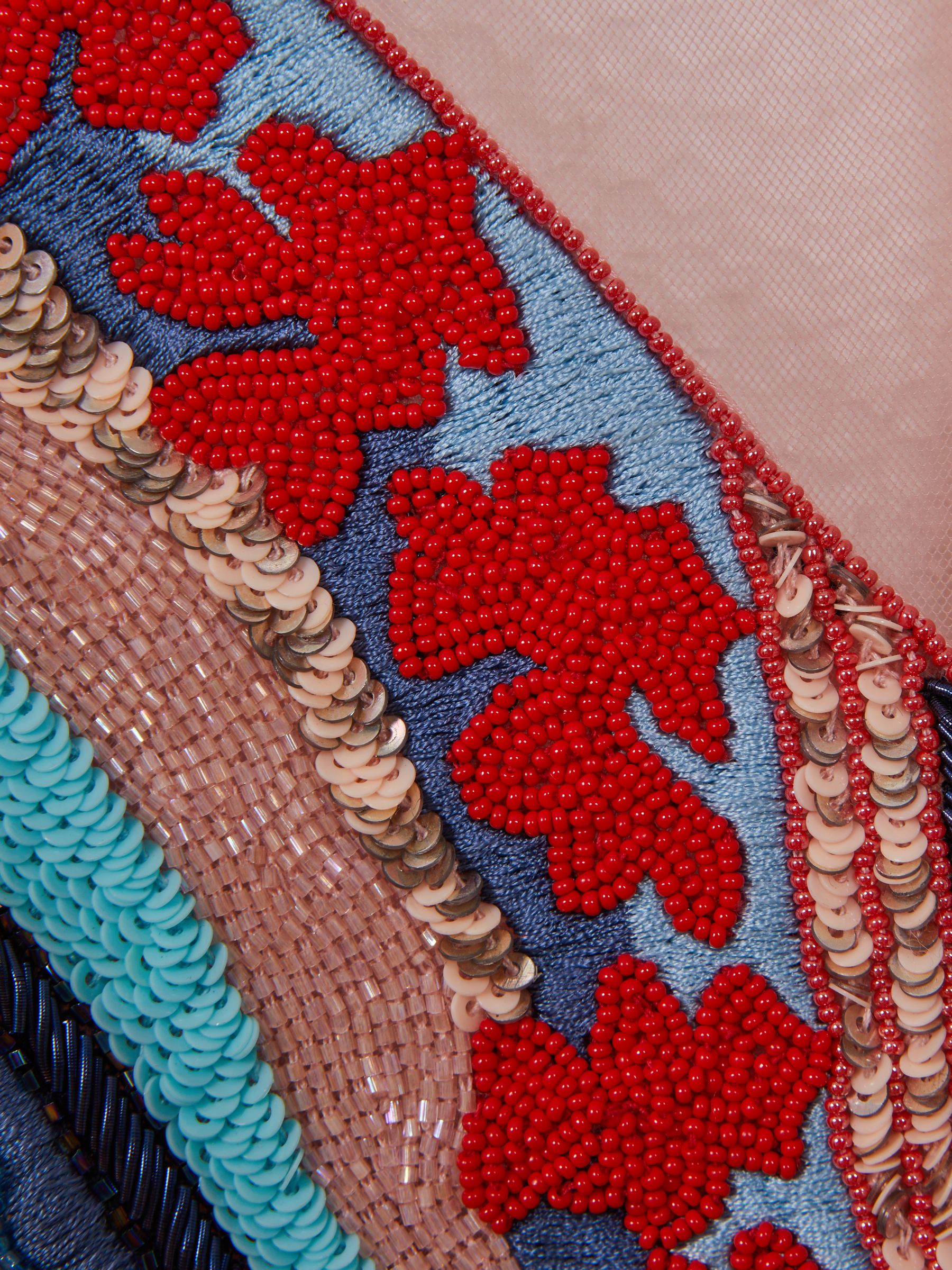 Raishma Embellished Textured Mini Dress in Pink Multi - Image 5 of 6