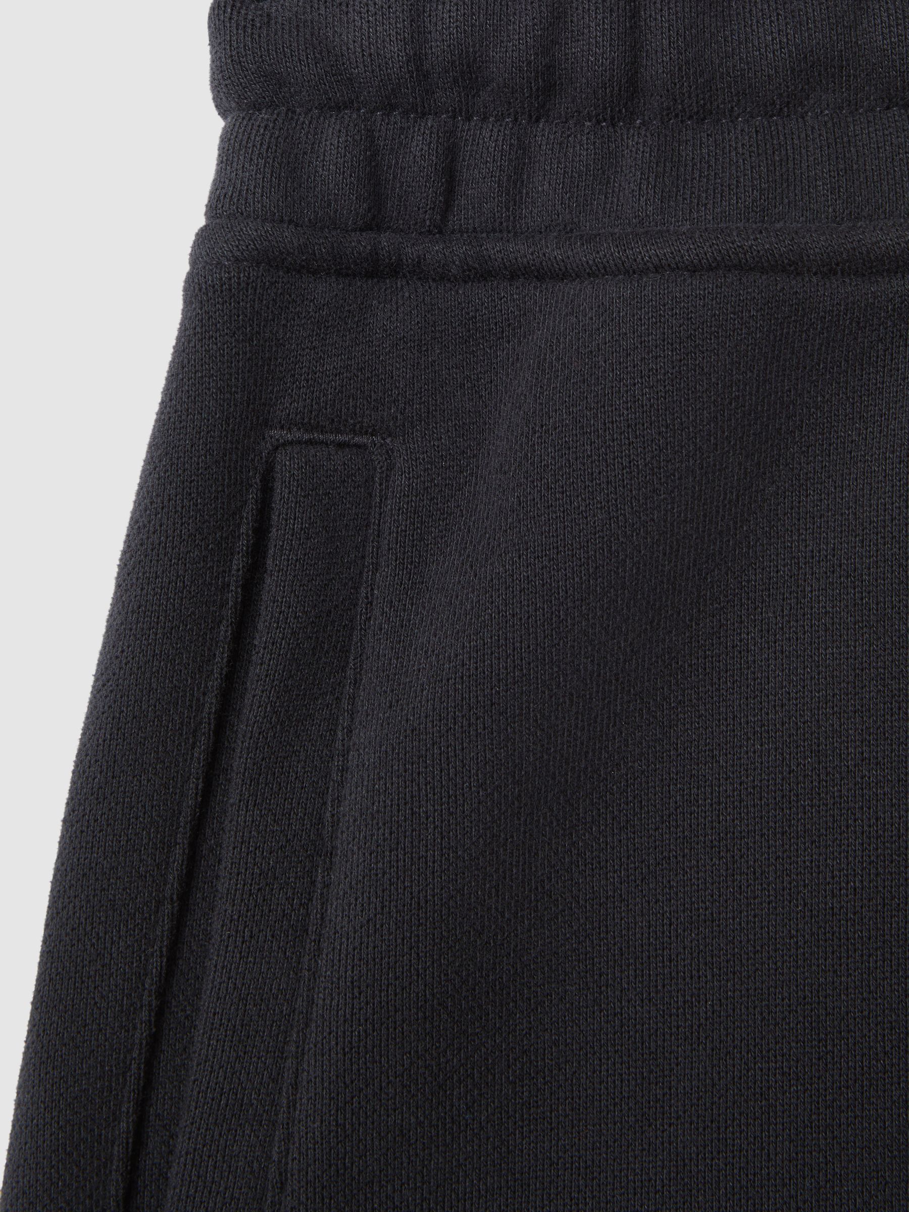 Fleece Lined Cotton Joggers in Washed Black - Image 6 of 6