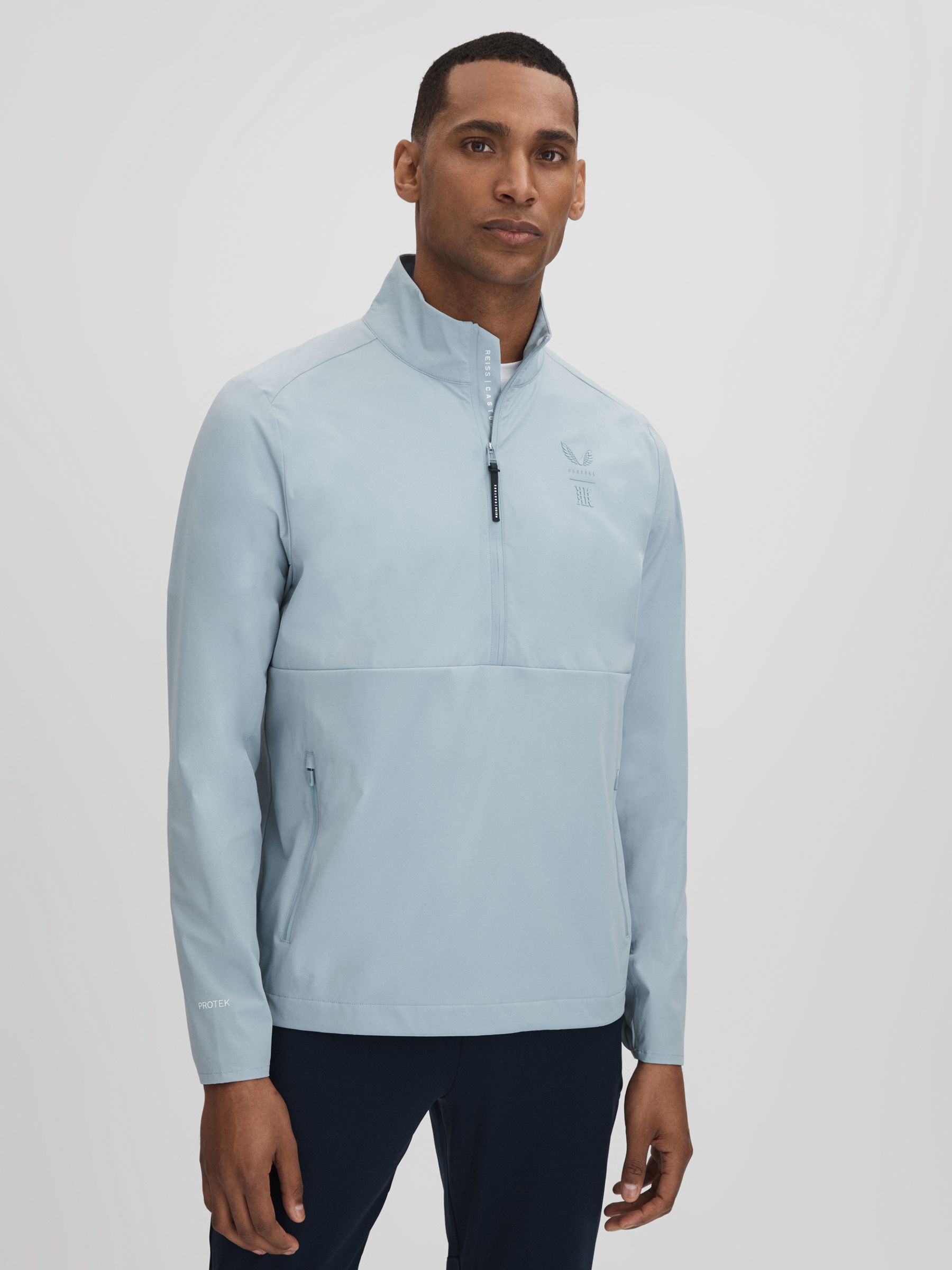 Castore Water Repellent Track Jacket in Blue Silver - Image 1 of 7