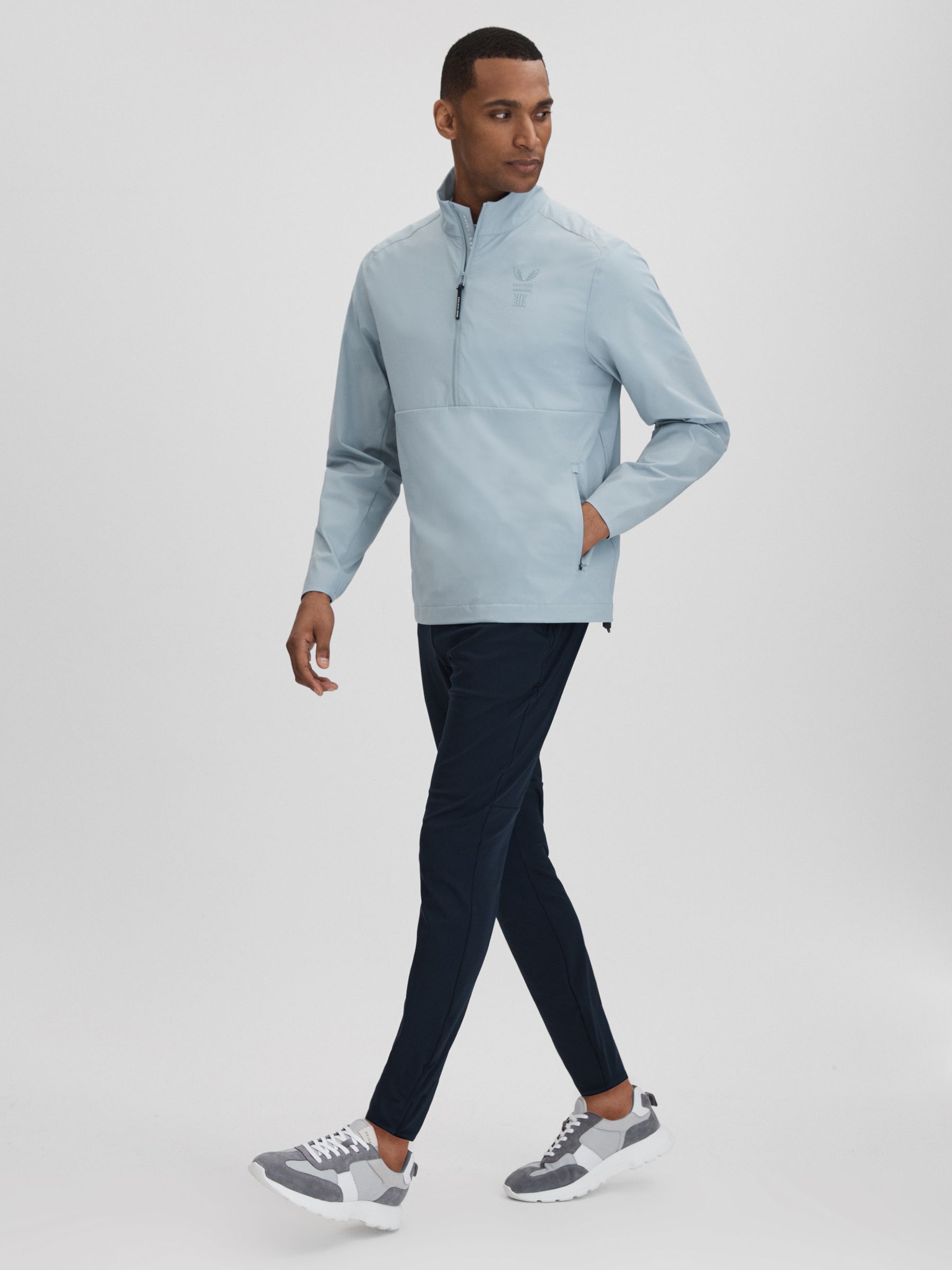 Castore Water Repellent Track Jacket in Blue Silver - Image 3 of 7