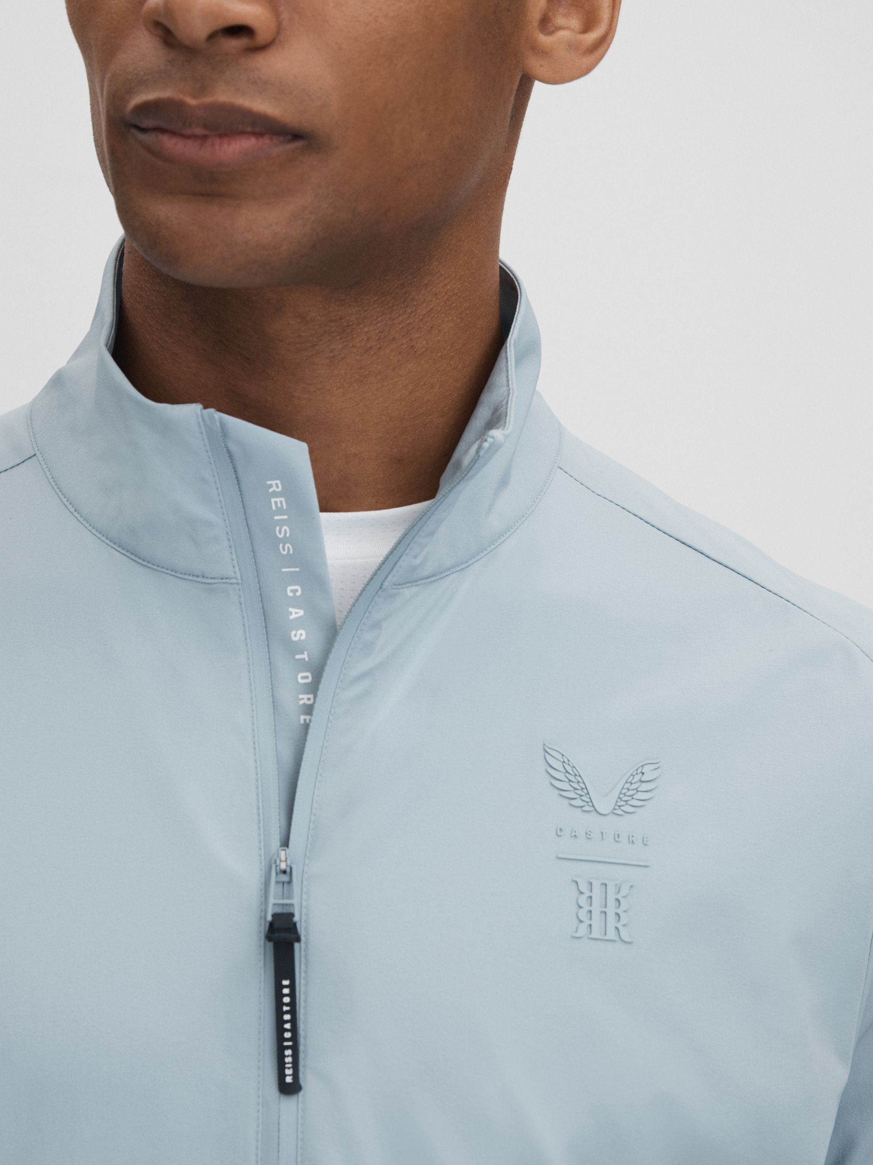 Castore Water Repellent Track Jacket in Blue Silver - Image 4 of 7