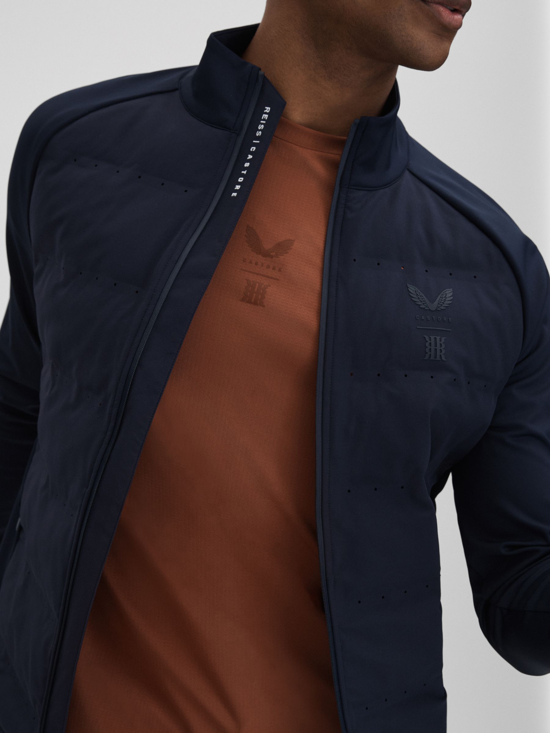 Castore Water Repellent Hybrid Quilted Jacket in Midnight Navy - Image 7 of 8