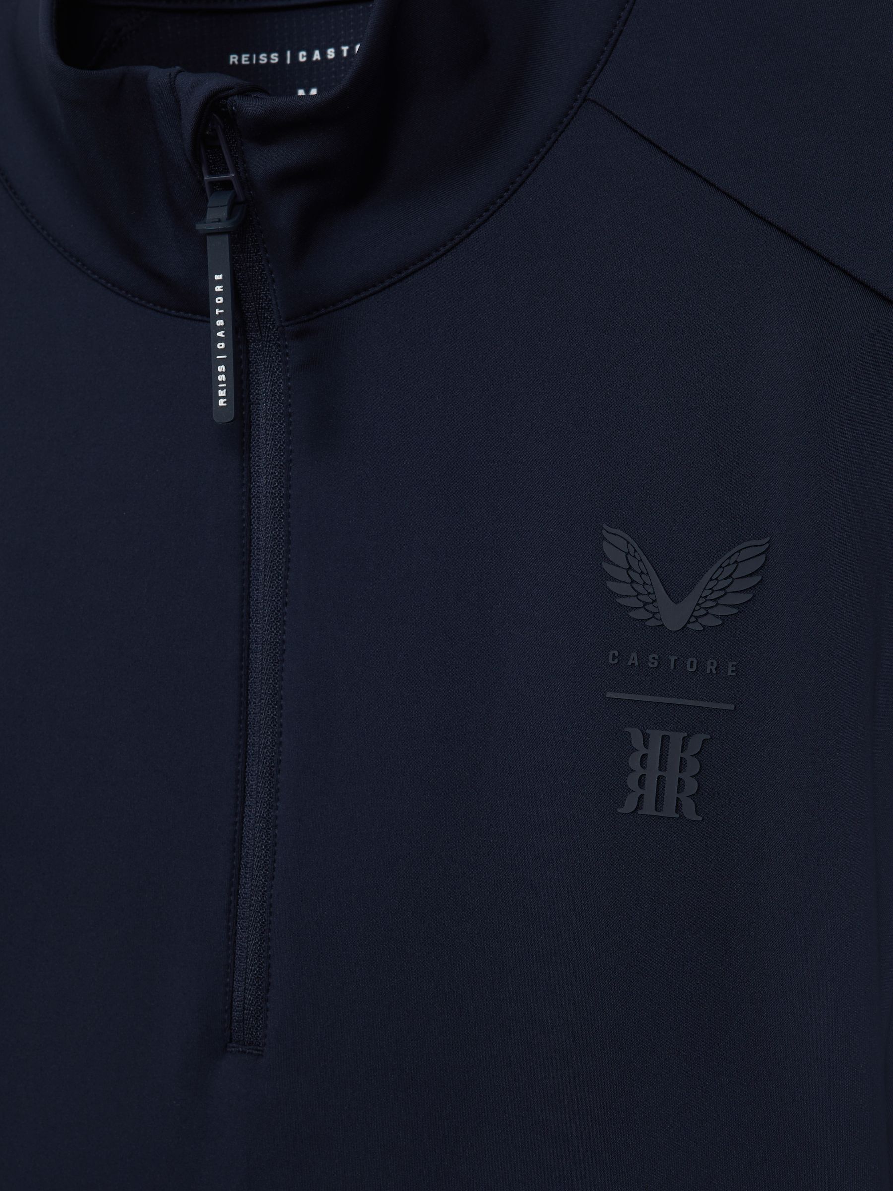 Reiss Castore Performance Quarter-Zip Funnel Neck Top in Midnight